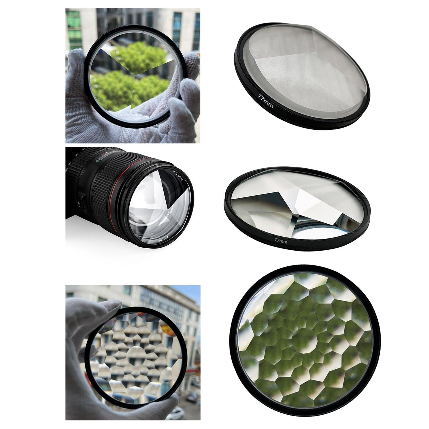 Effect Filter Photography Repeat 77mm Kaleidoscope Prism Tool Multi Faces
