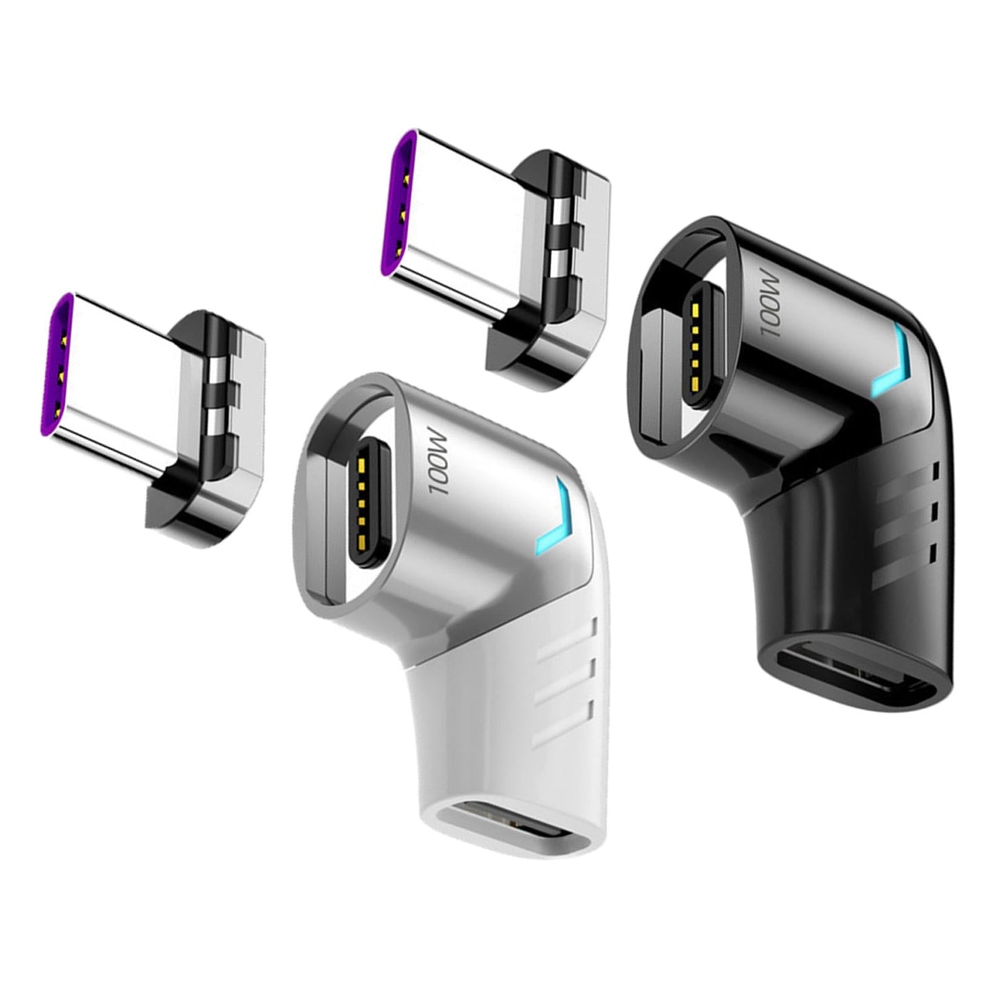 100W 5A USB Type-C Magnet Adapter Charging Cable for Mobile Phones Tablet Black