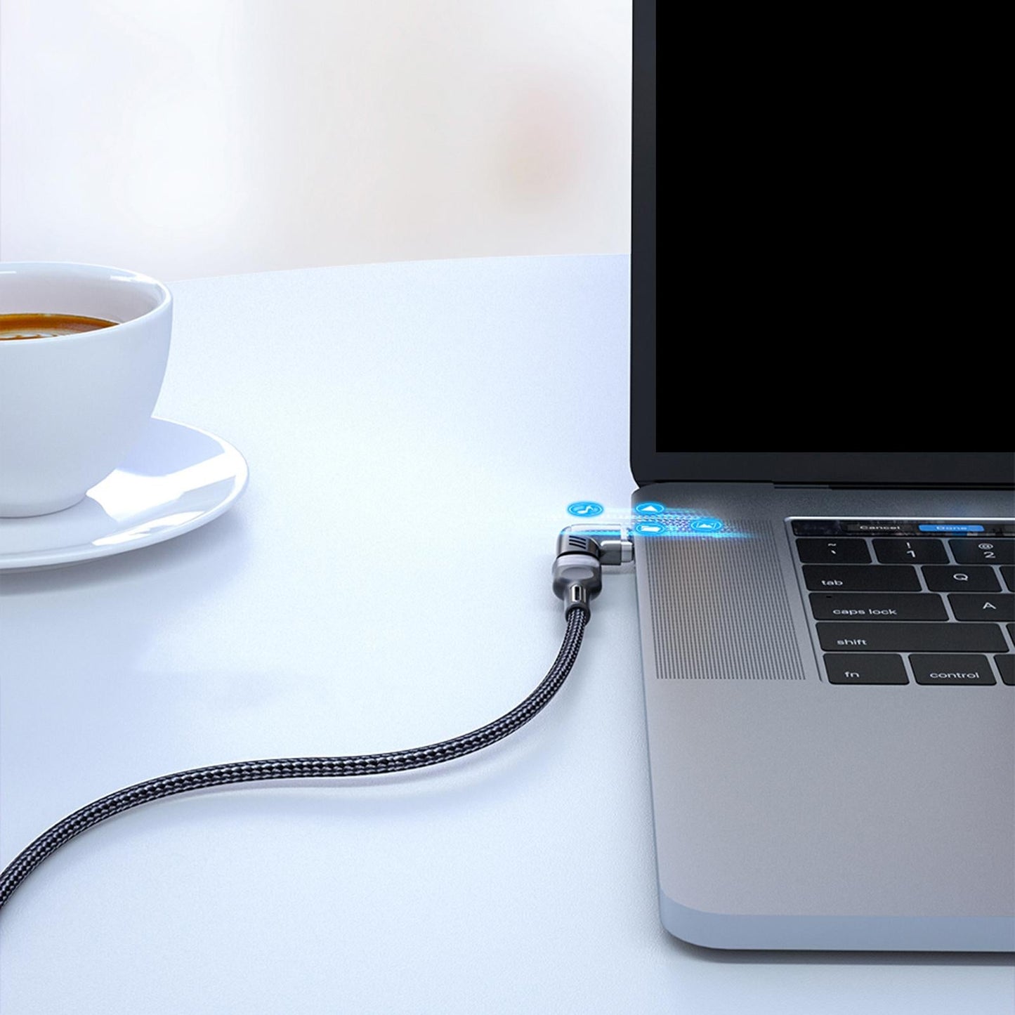 100W 5A USB Type-C Magnet Adapter Charging Cable for Mobile Phones Tablet Black