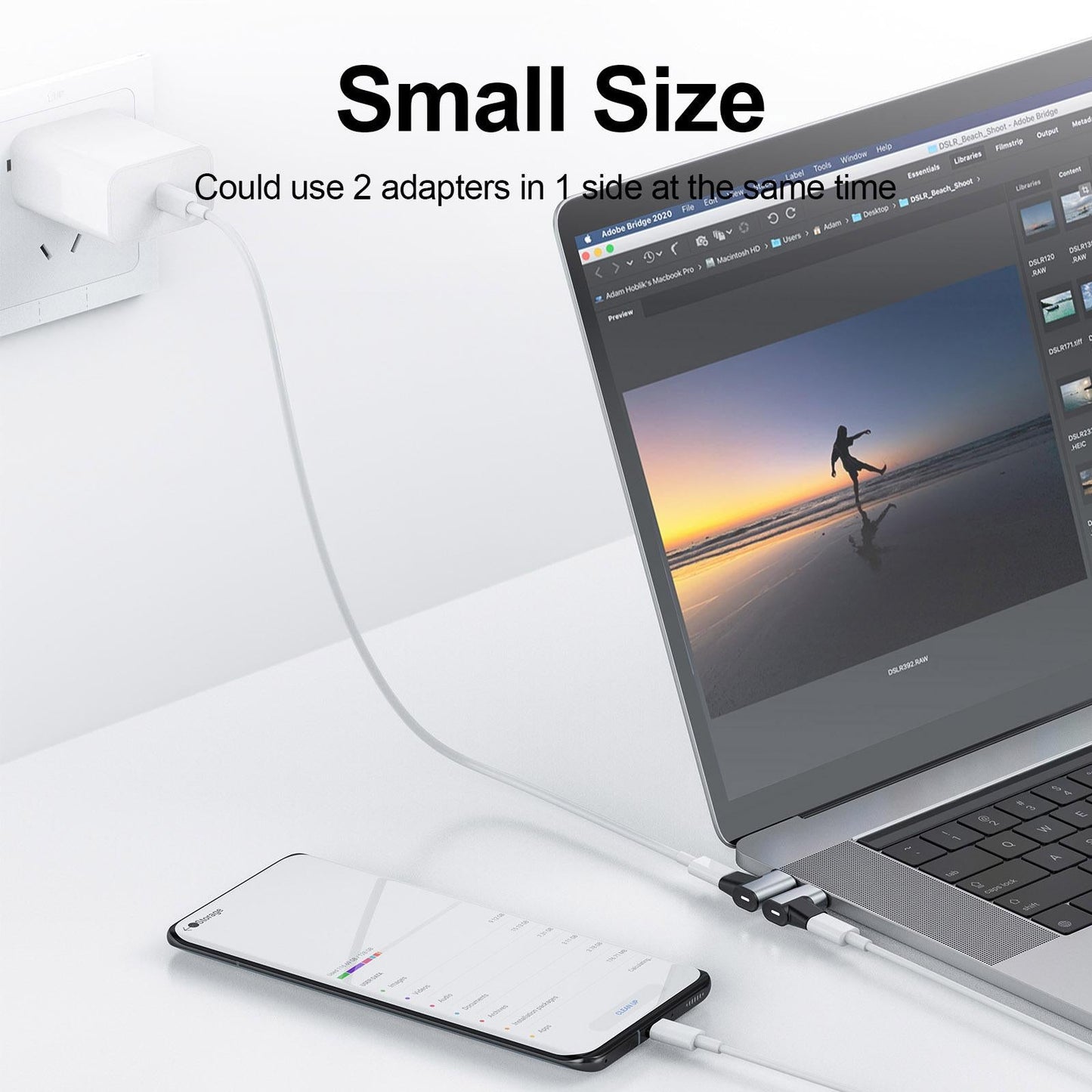 Charging Adapter Wide Use for Phone elbow magnetic strip light