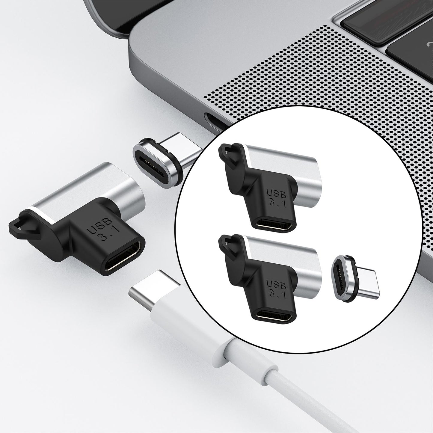 USB C Magnetic Adapter 24 Pins 4K Video Data Converter Magnetic Head