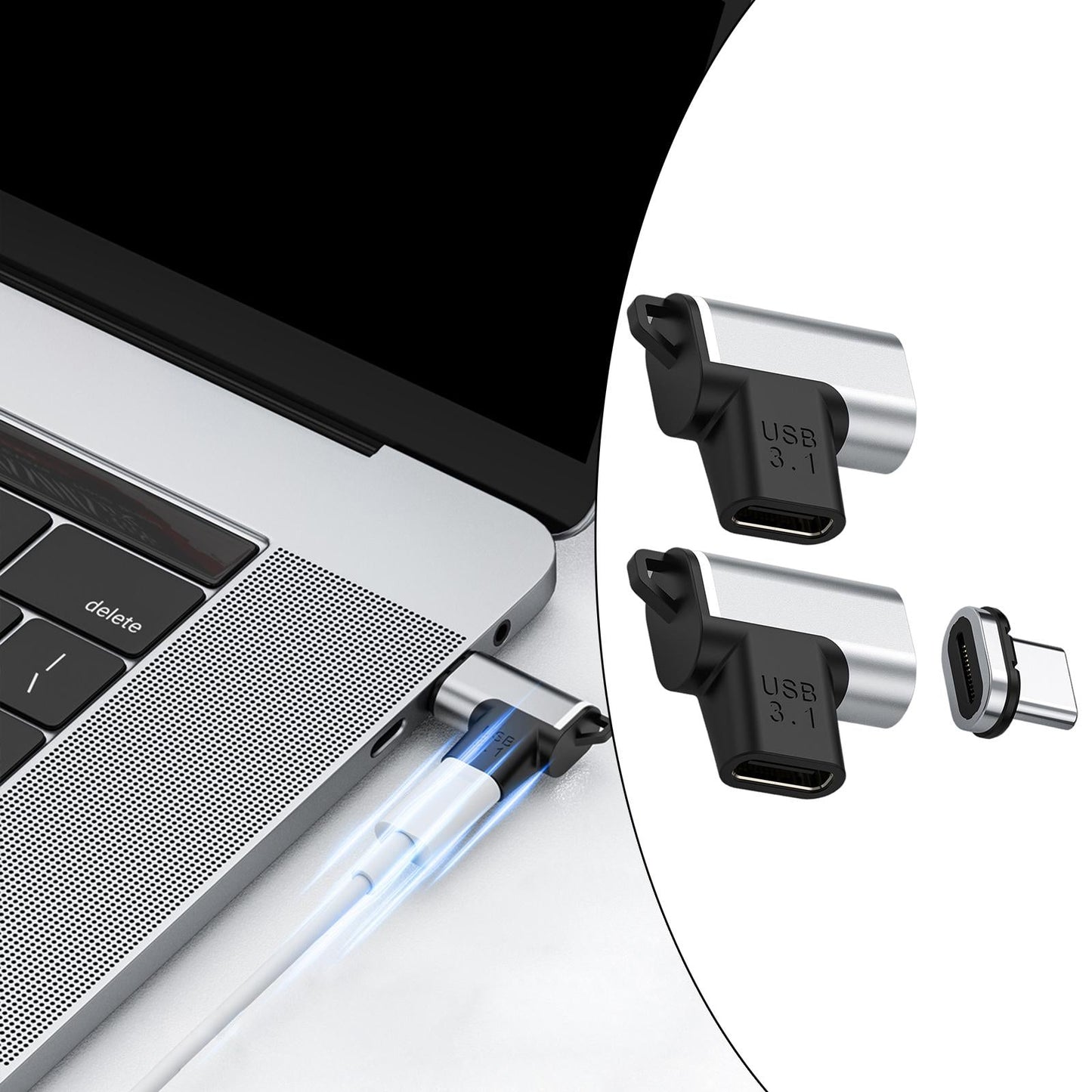 USB C Magnetic Adapter 24 Pins 4K Video Data Converter Magnetic Head