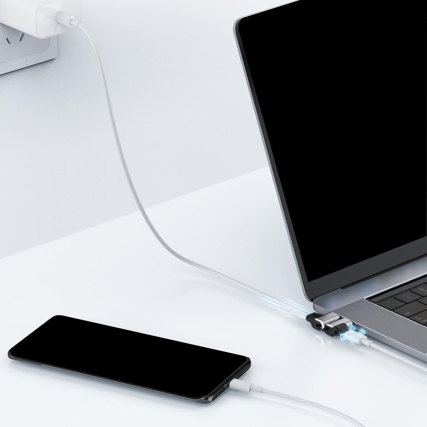USB C Magnetic Adapter 24 Pins 4K Video Data Converter without magnetic