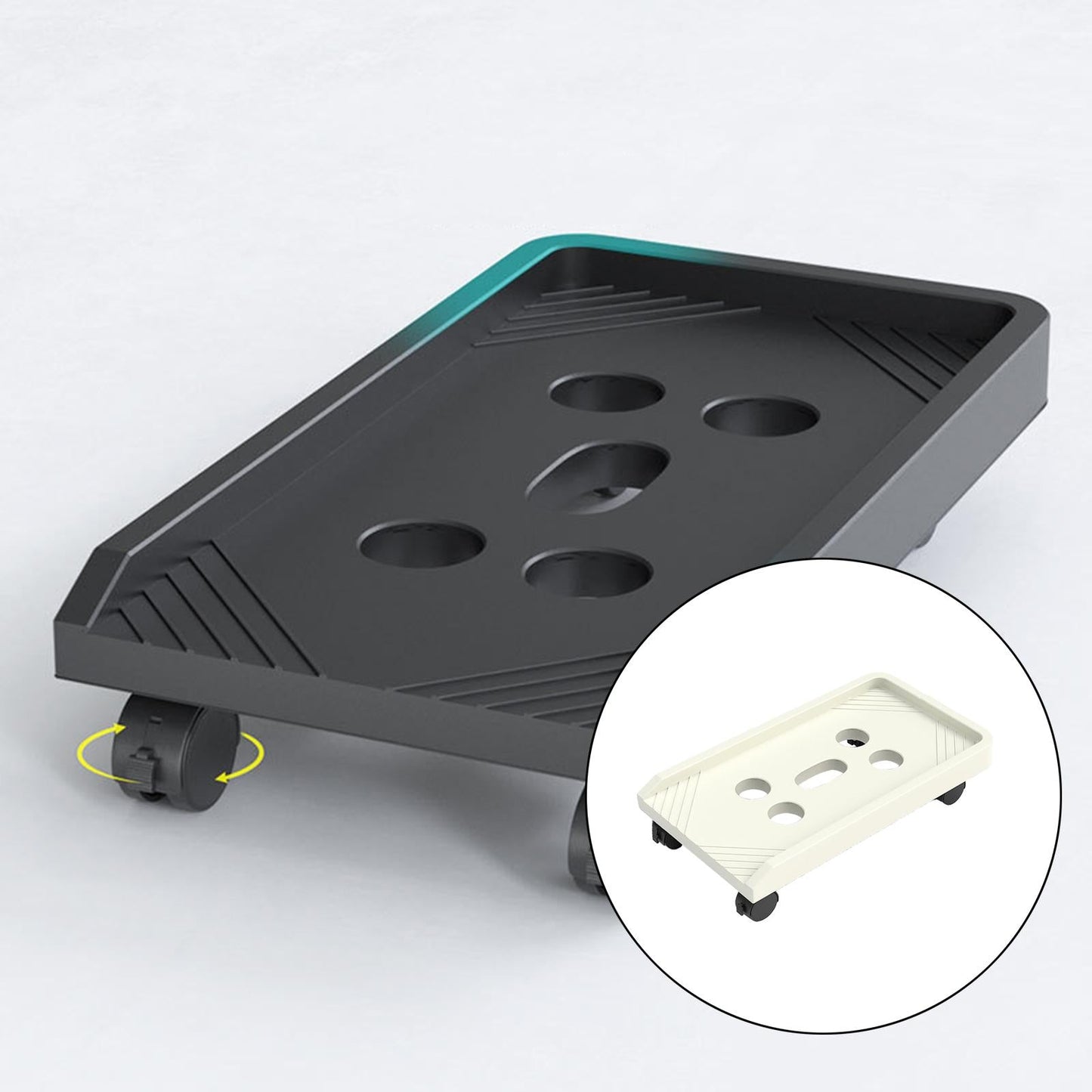 PC CPU Holder Stand Mobile with Wheels Cart for Office Home Under Desk Universal Apricot