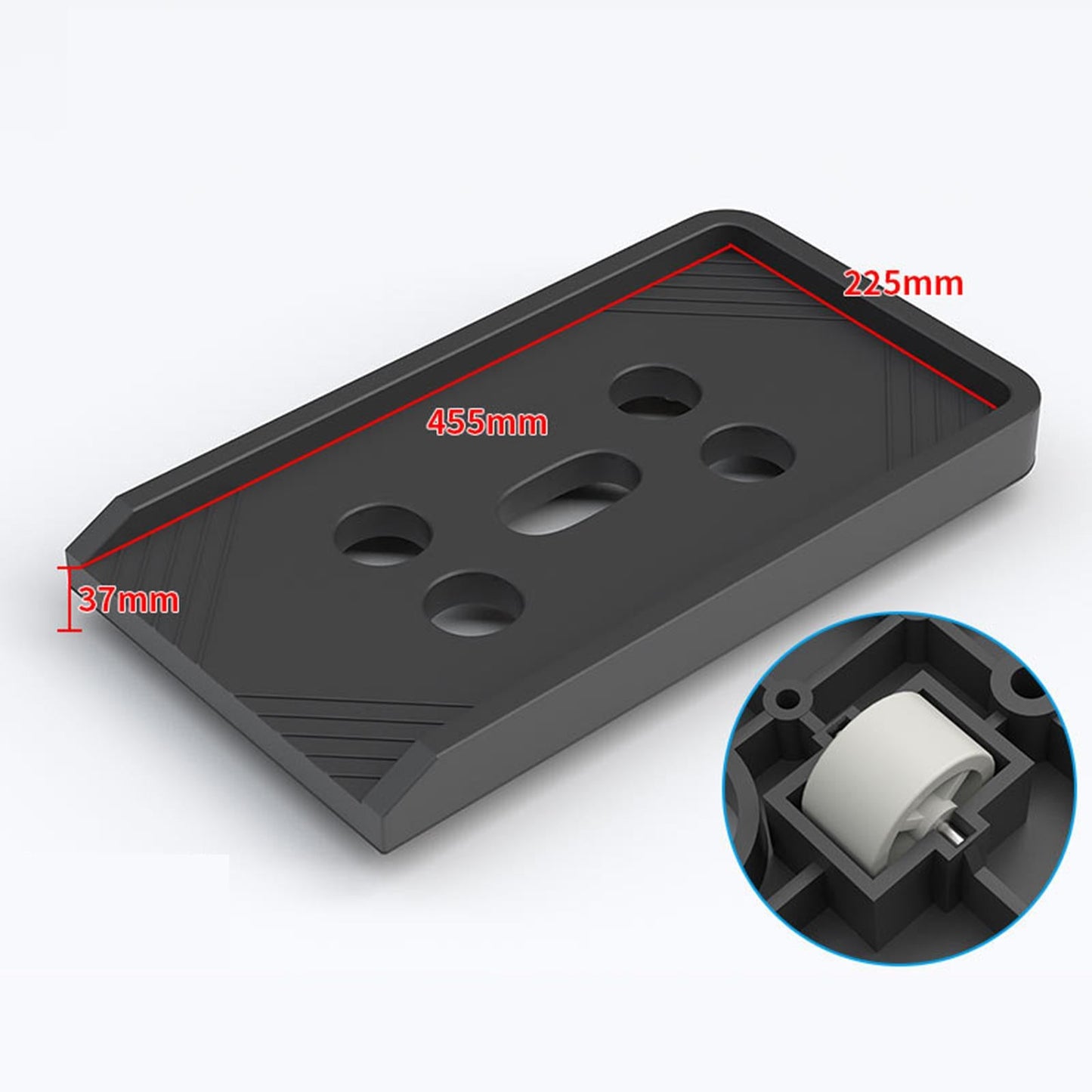 PC CPU Holder Stand Mobile with Wheels Cart for Office Home Under Desk ParallelWheel Black