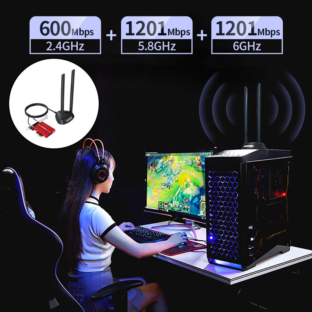 Wi-Fi 6E Card Smart WiFi Router Bluetooth 5.2 3000M Windows10 11 64-Bit