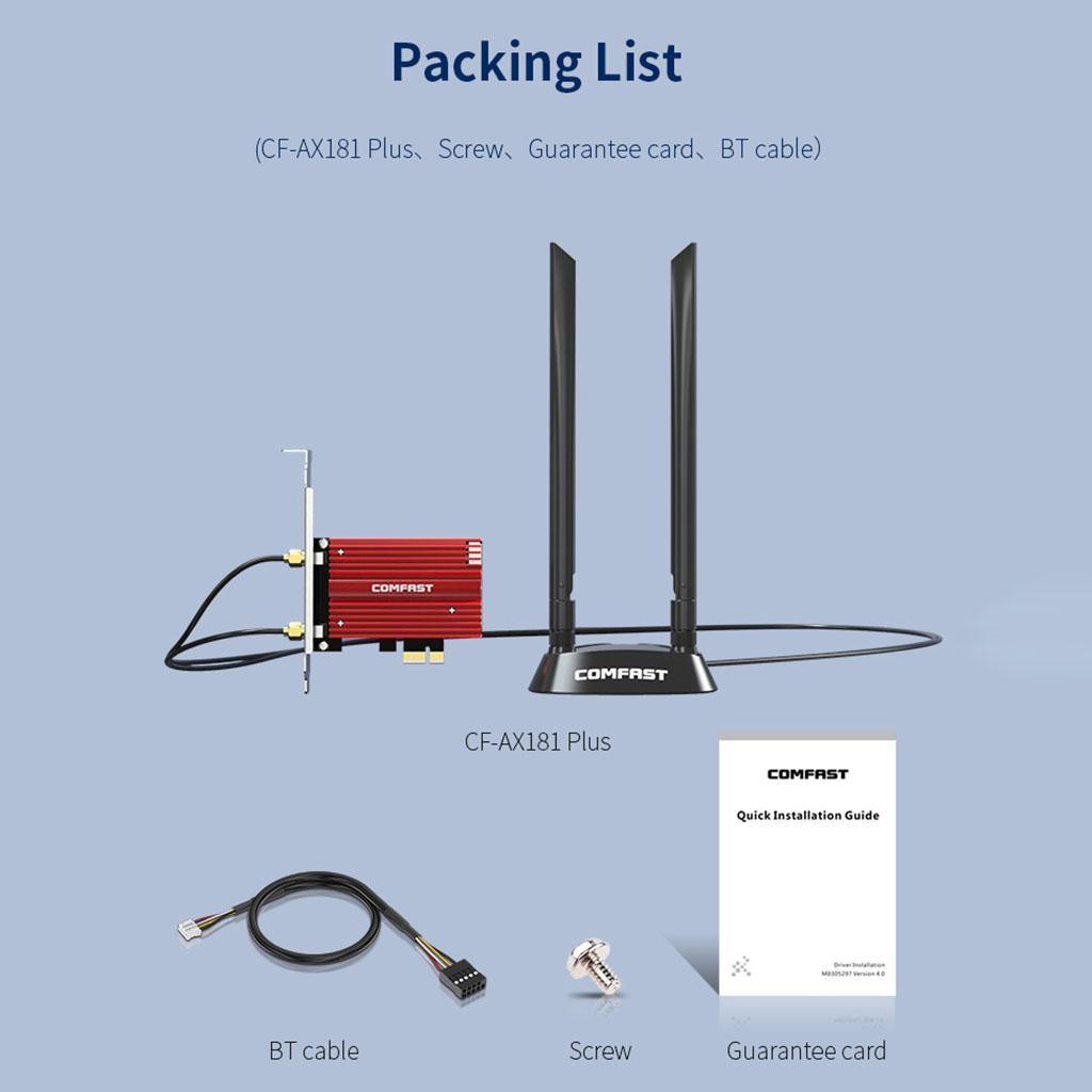 Wi-Fi 6E Card Smart WiFi Router Bluetooth 5.2 3000M Windows10 11 64-Bit