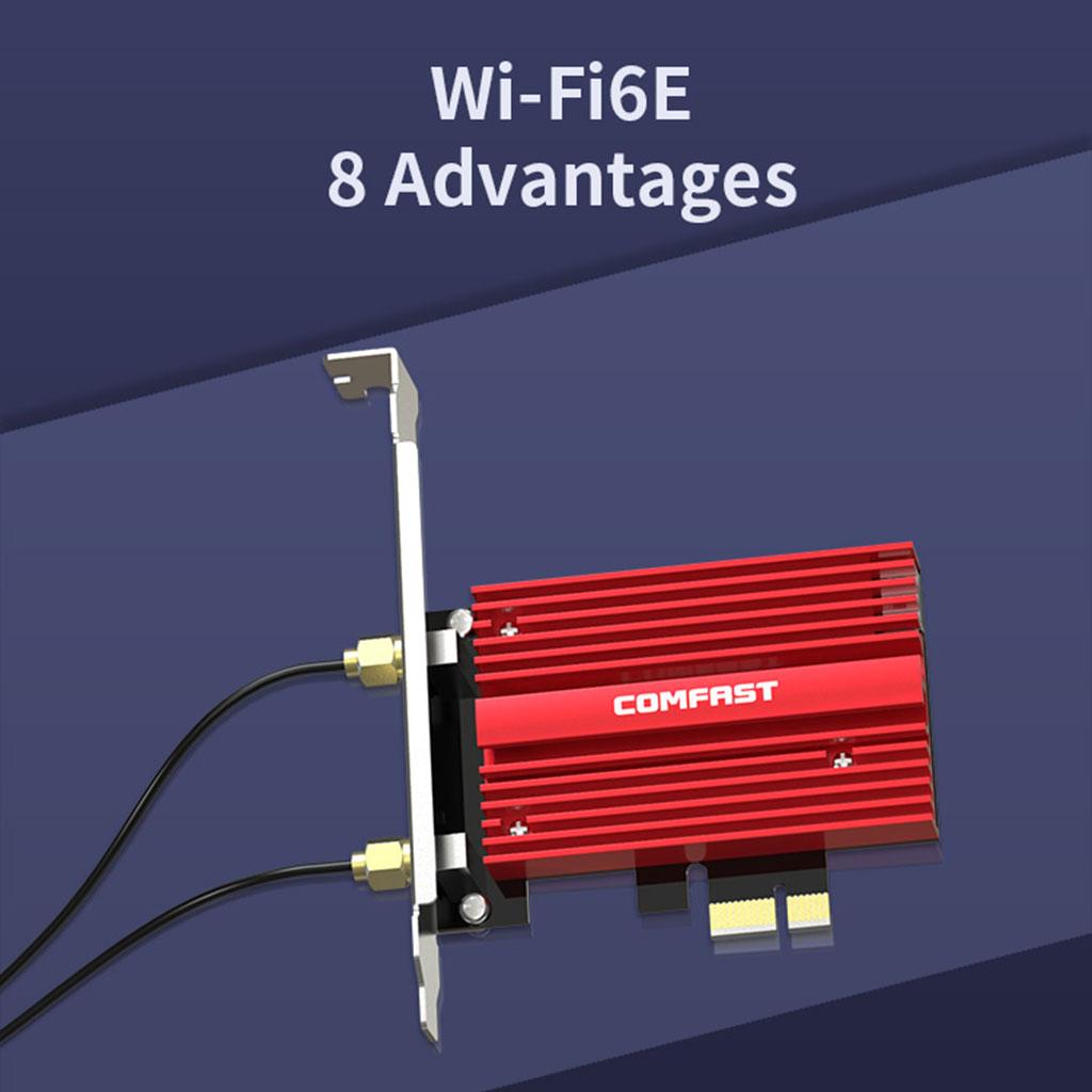 Wi-Fi 6E Card Smart WiFi Router Bluetooth 5.2 3000M Windows10 11 64-Bit