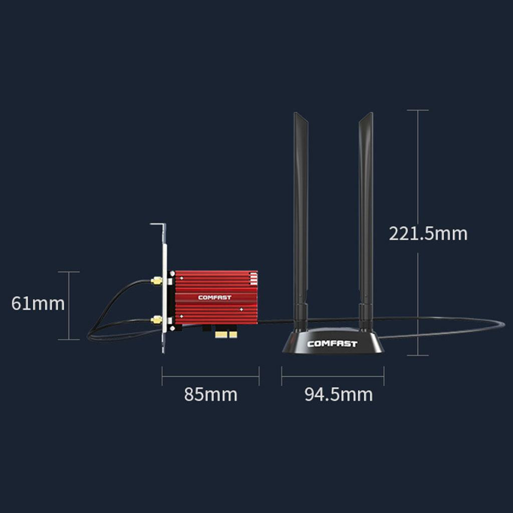 Wi-Fi 6E Card Smart WiFi Router Bluetooth 5.2 3000M Windows10 11 64-Bit
