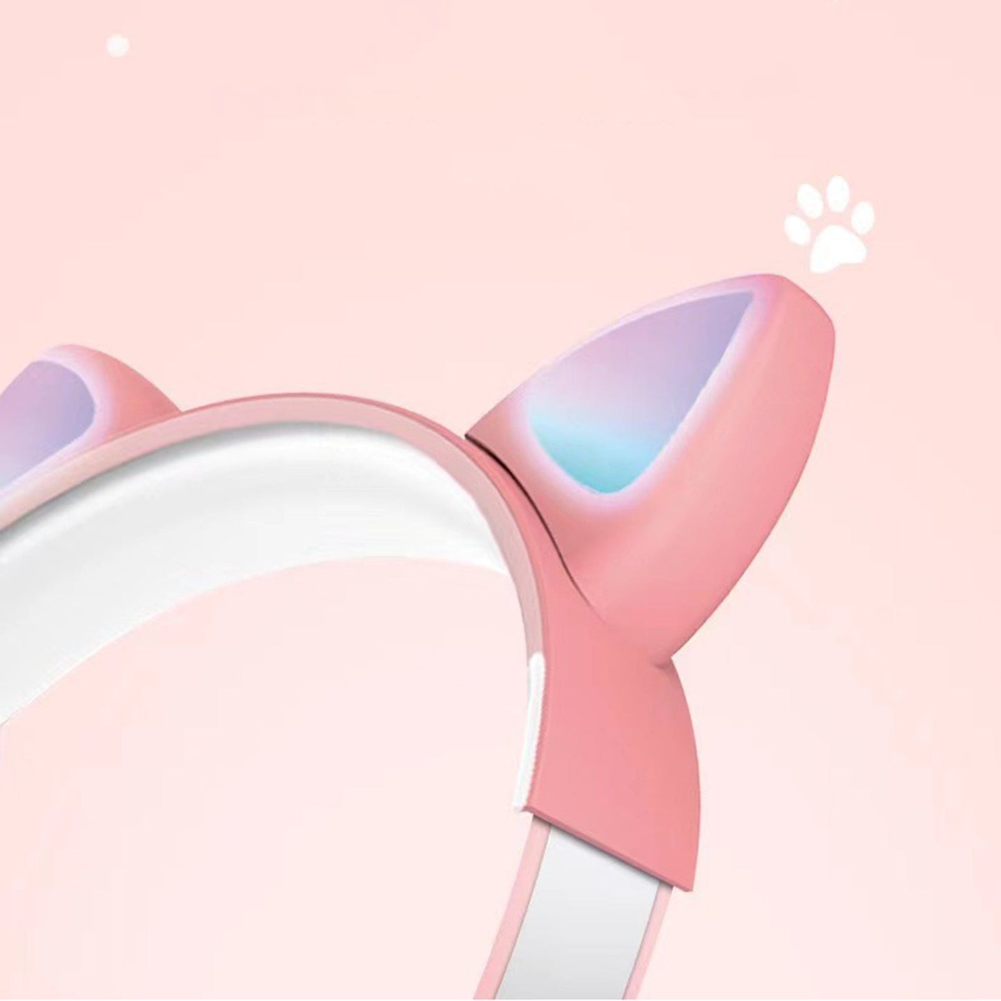 Over-Ear Headphones Foldable Soft Earmuffs High Sensitivity Sports Pink