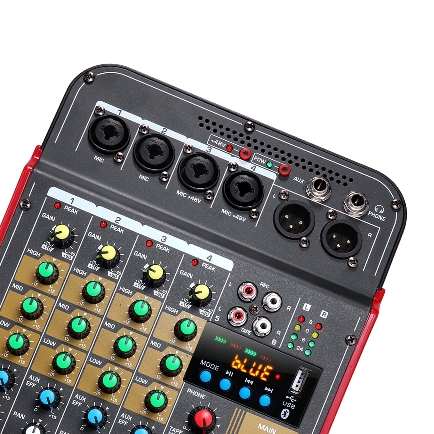MG4 Mini Audio Mixer Sound Bluetooth Compact 4-Channe for Singing DJ Studio