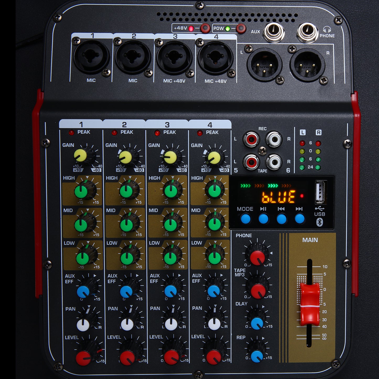 MG4 Mini Audio Mixer Sound Bluetooth Compact 4-Channe for Singing DJ Studio
