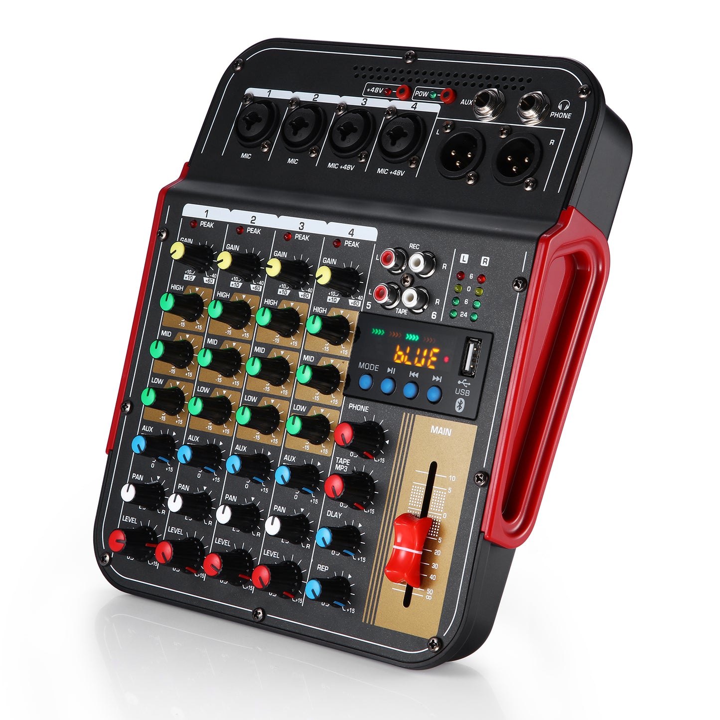 MG4 Mini Audio Mixer Sound Bluetooth Compact 4-Channe for Singing DJ Studio