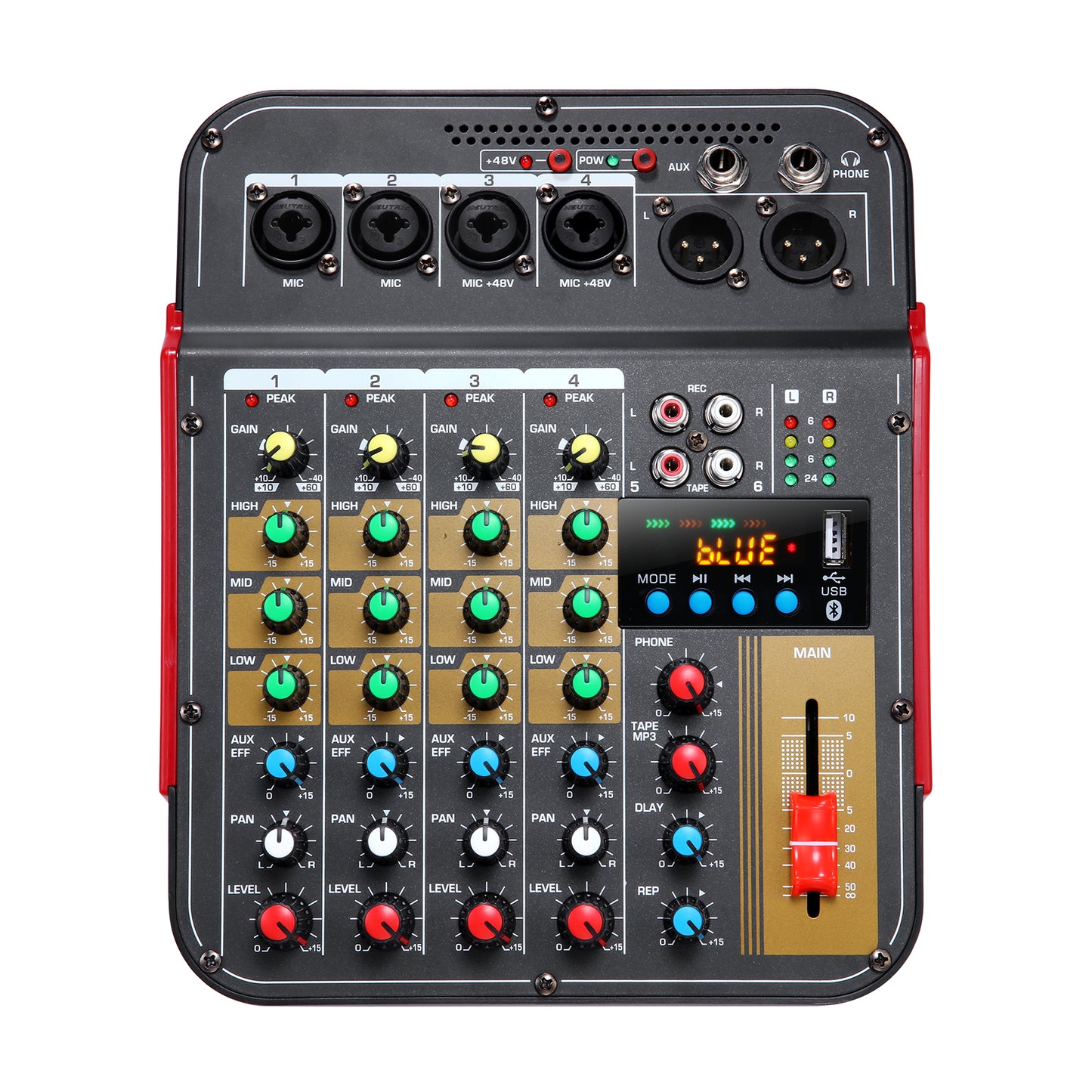 MG4 Mini Audio Mixer Sound Bluetooth Compact 4-Channe for Singing DJ Studio