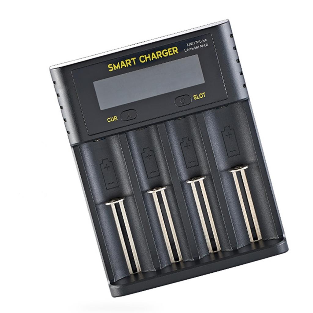 Batteries Charger 4 Slot 5V/2A Black for Li-Ion Batteries 18650 16340 10400
