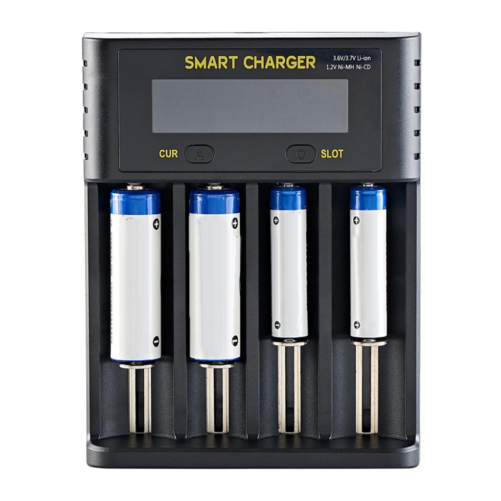 Batteries Charger 4 Slot 5V/2A Black for Li-Ion Batteries 18650 16340 10400