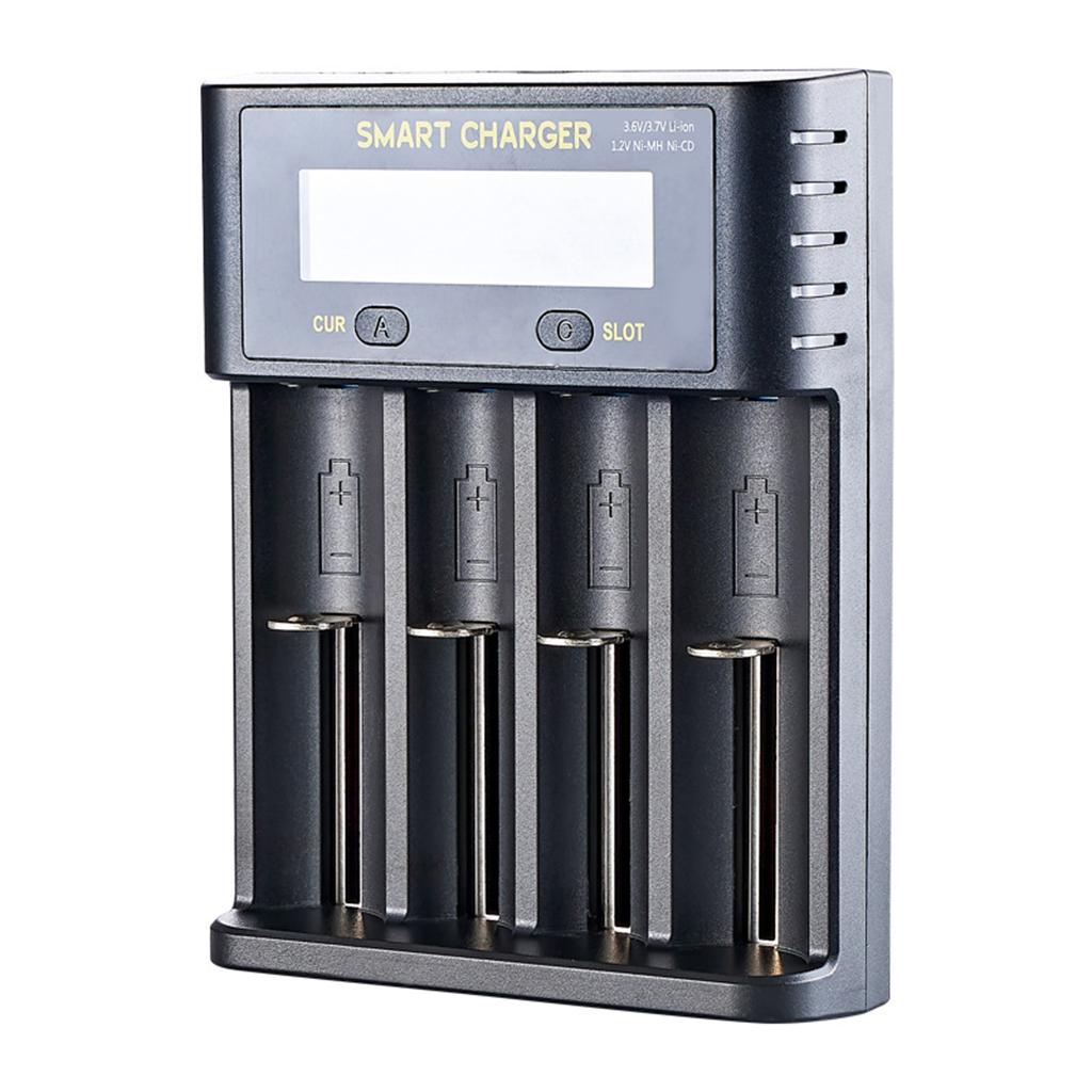 Batteries Charger 4 Slot 5V/2A Black for Li-Ion Batteries 18650 16340 10400