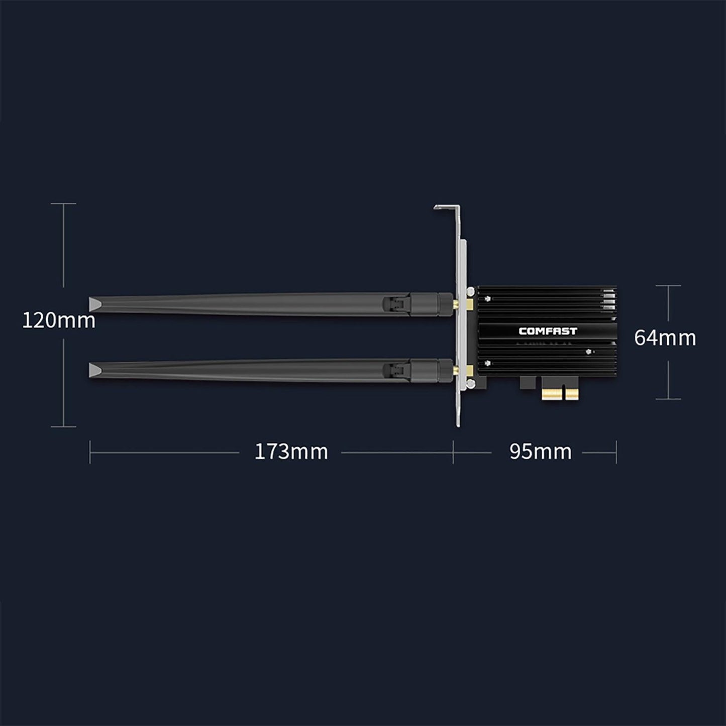 PCIe Network Card Wpa2 Wpa3 2.4GHz 5GHz 6GHz 2400Mbps for Desktop Computers
