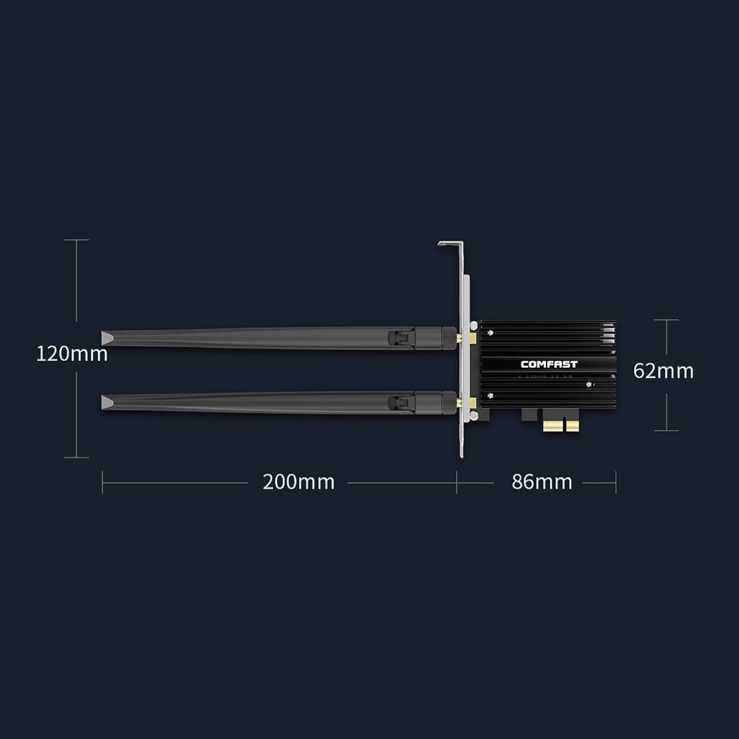 AX181Pro WiFi 6E Network Card Tri Band Pci-E Adapter for Desktop 64-Bit