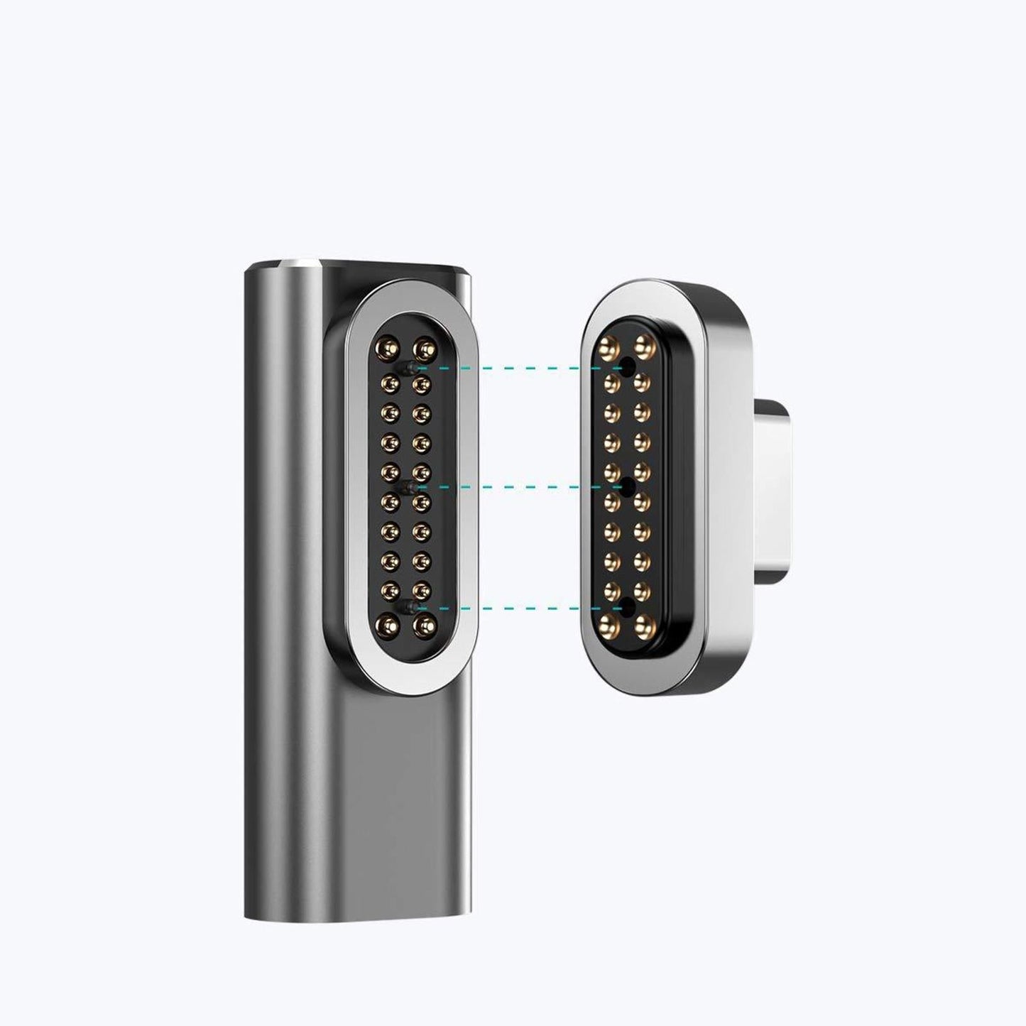 Magnetic USB C Adapter for MacBook Pro/Air Type C Devices Gray Elbow