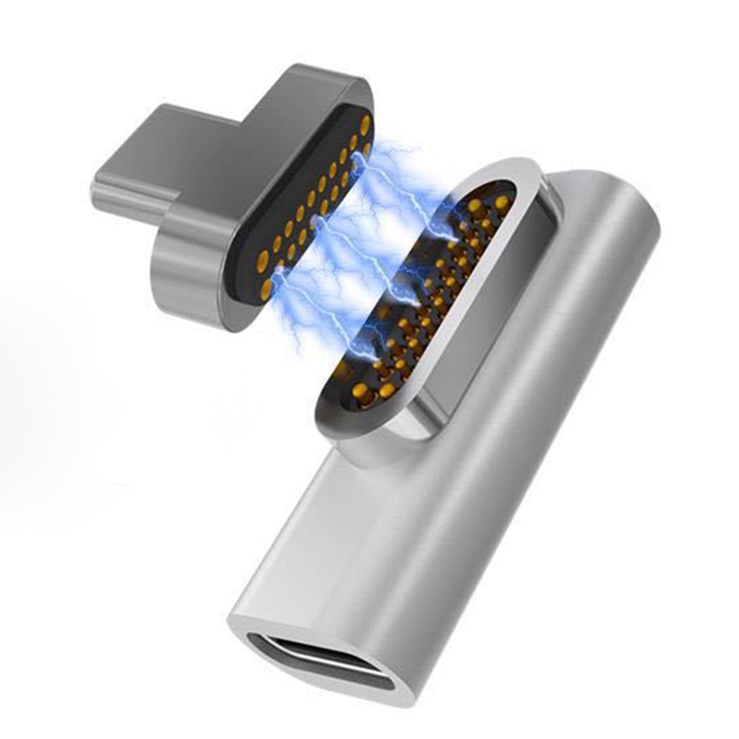 Magnetic USB C Adapter for MacBook Pro/Air Type C Devices Gray Elbow