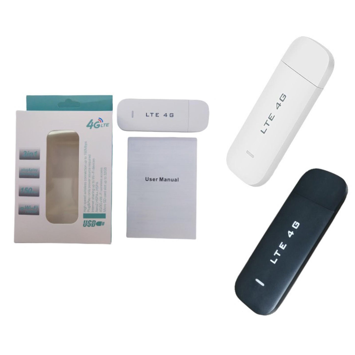 4G LTE USB Modem Signal Receiver Stick for Computer Laptop with WiFi Black