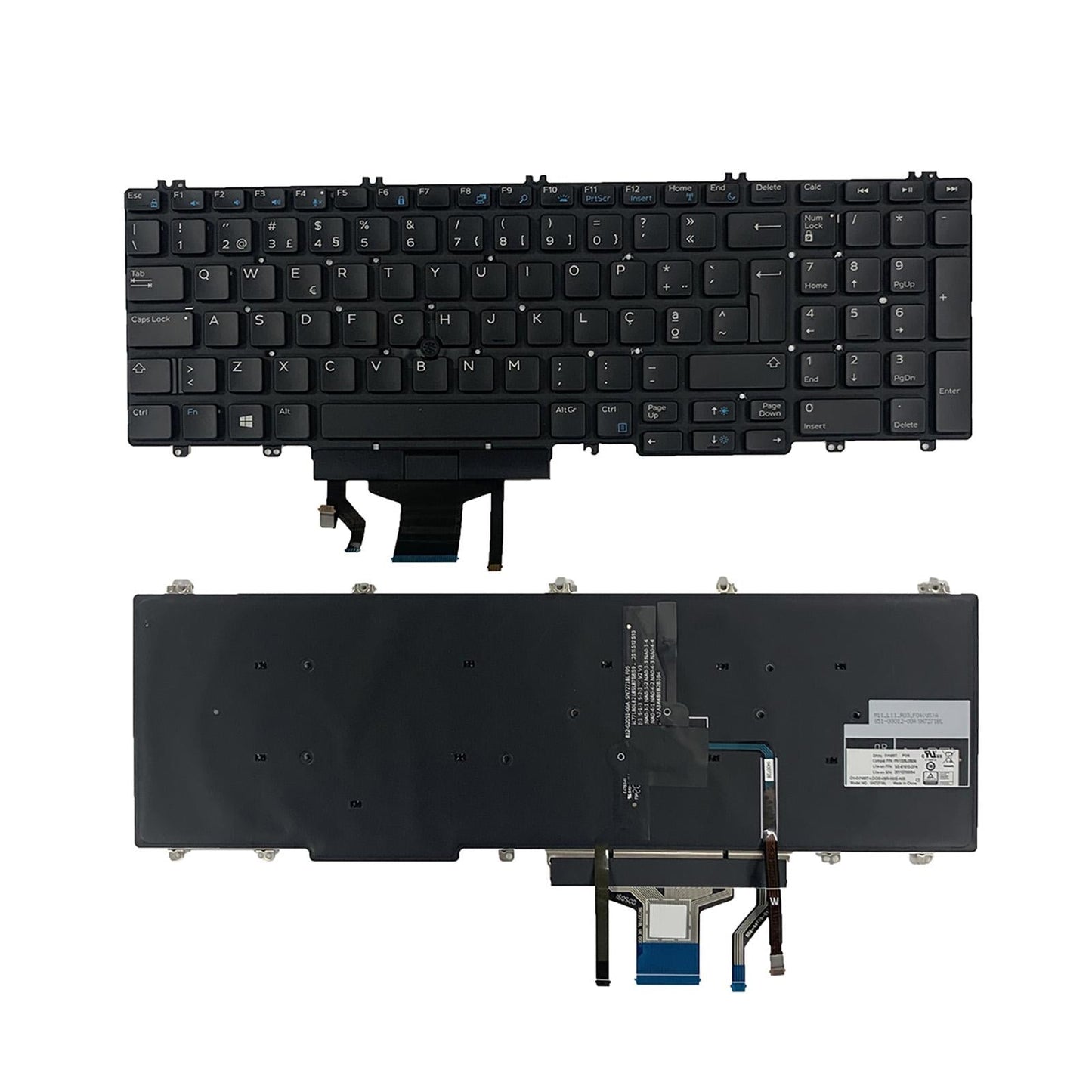Laptop Keyboard Portuguese Layout for Dell Precision 7730 M7530 Part Black