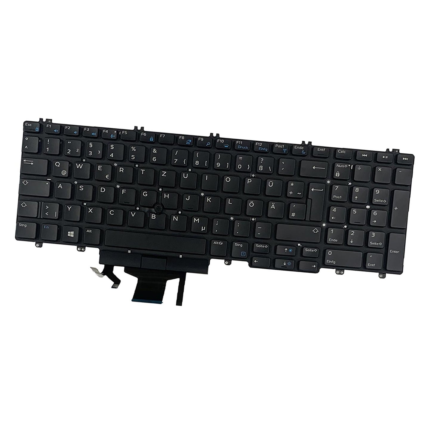 German Backlit Keyboard Spare Parts Black for Dell Precision 7530 7730