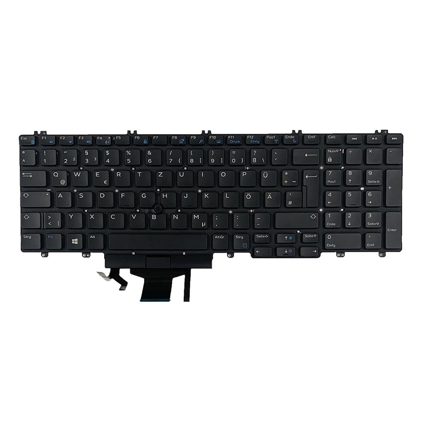 German Backlit Keyboard Spare Parts Black for Dell Precision 7530 7730