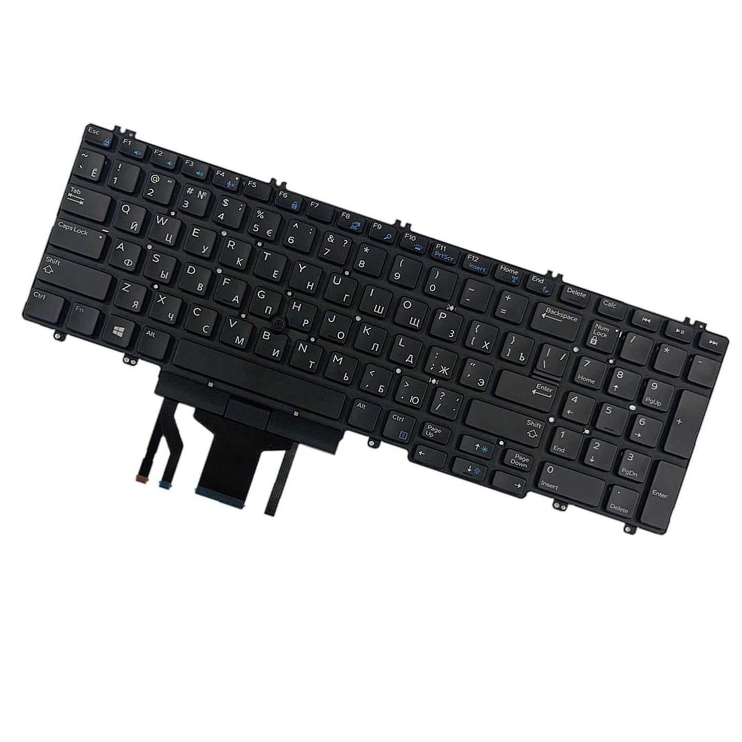 Russian Backlit Keyboards Slim for Dell Precision E7530 M7530 Laptops Black