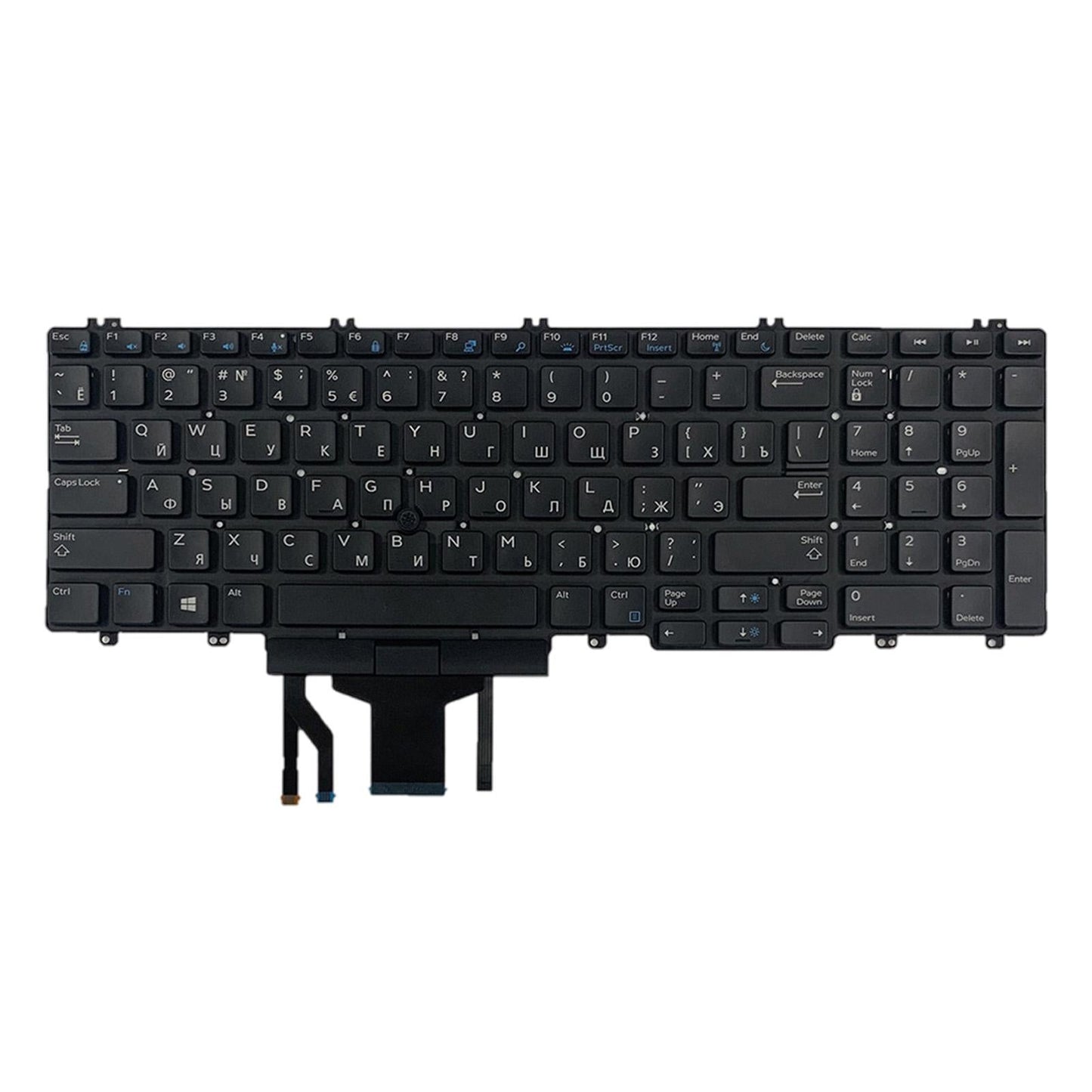 Russian Backlit Keyboards Slim for Dell Precision E7530 M7530 Laptops Black