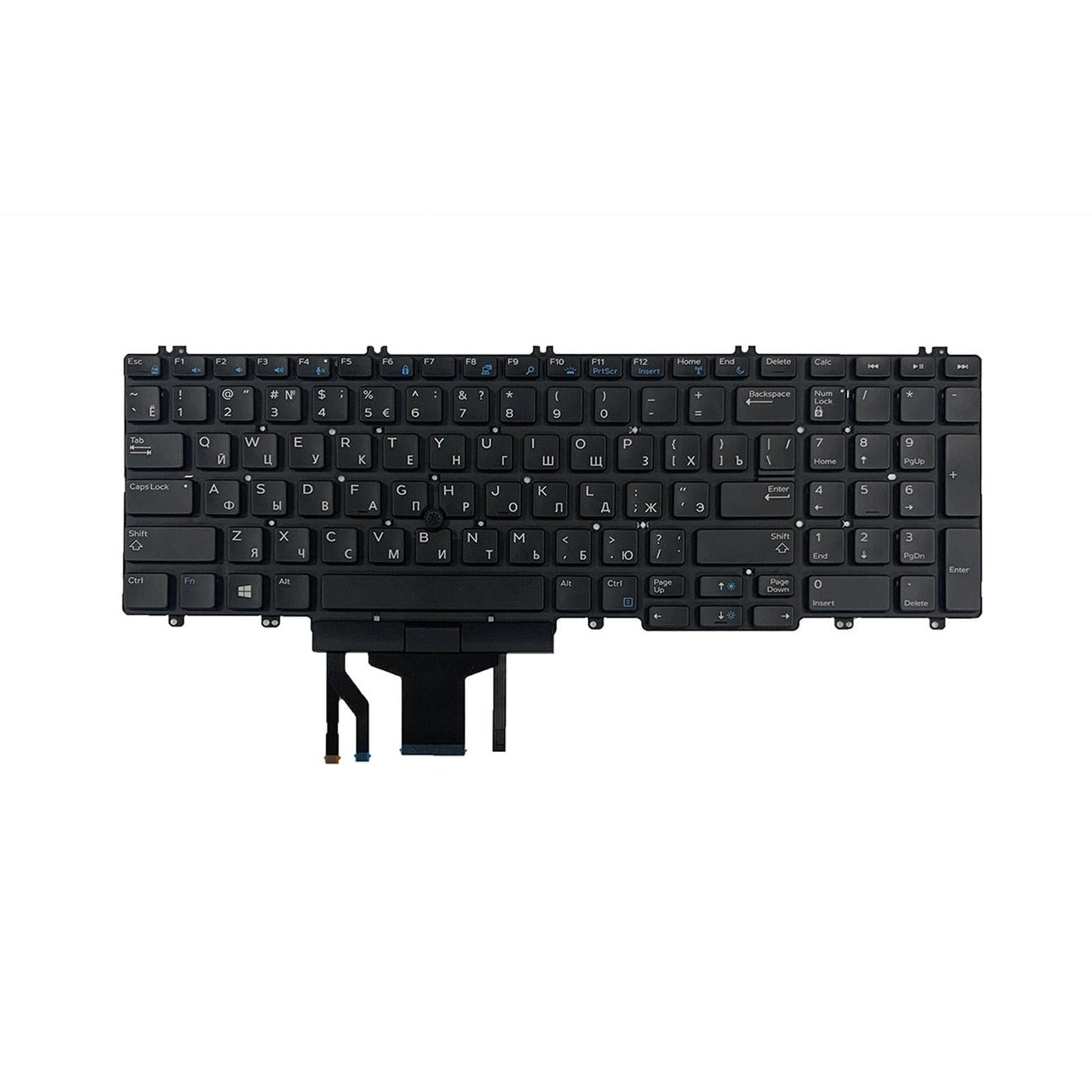 Russian Backlit Keyboards Slim for Dell Precision E7530 M7530 Laptops Black