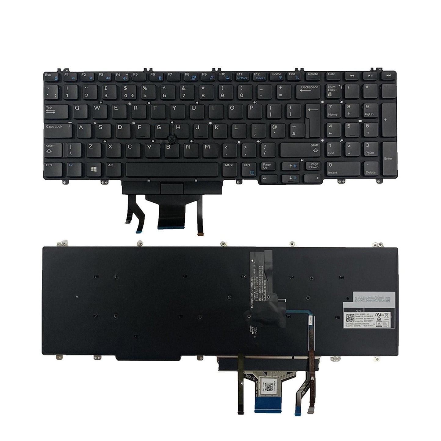 Laptop Keyboard with Bakclit for Dell Precision 3530 7530 7730 Easy Install