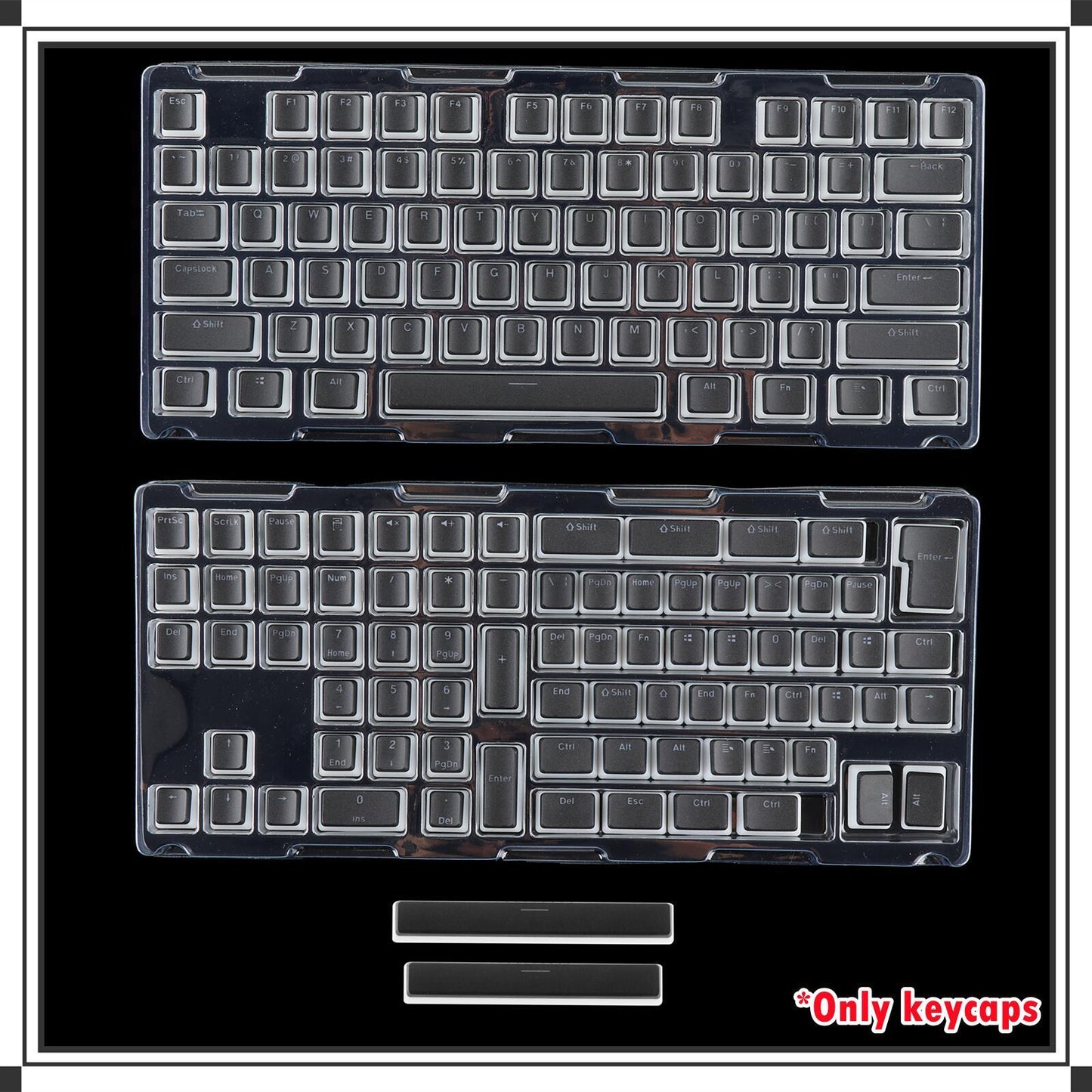 PBT Pudding Keycaps 156 Keys OEM Profile for Mechanical Keyboard White