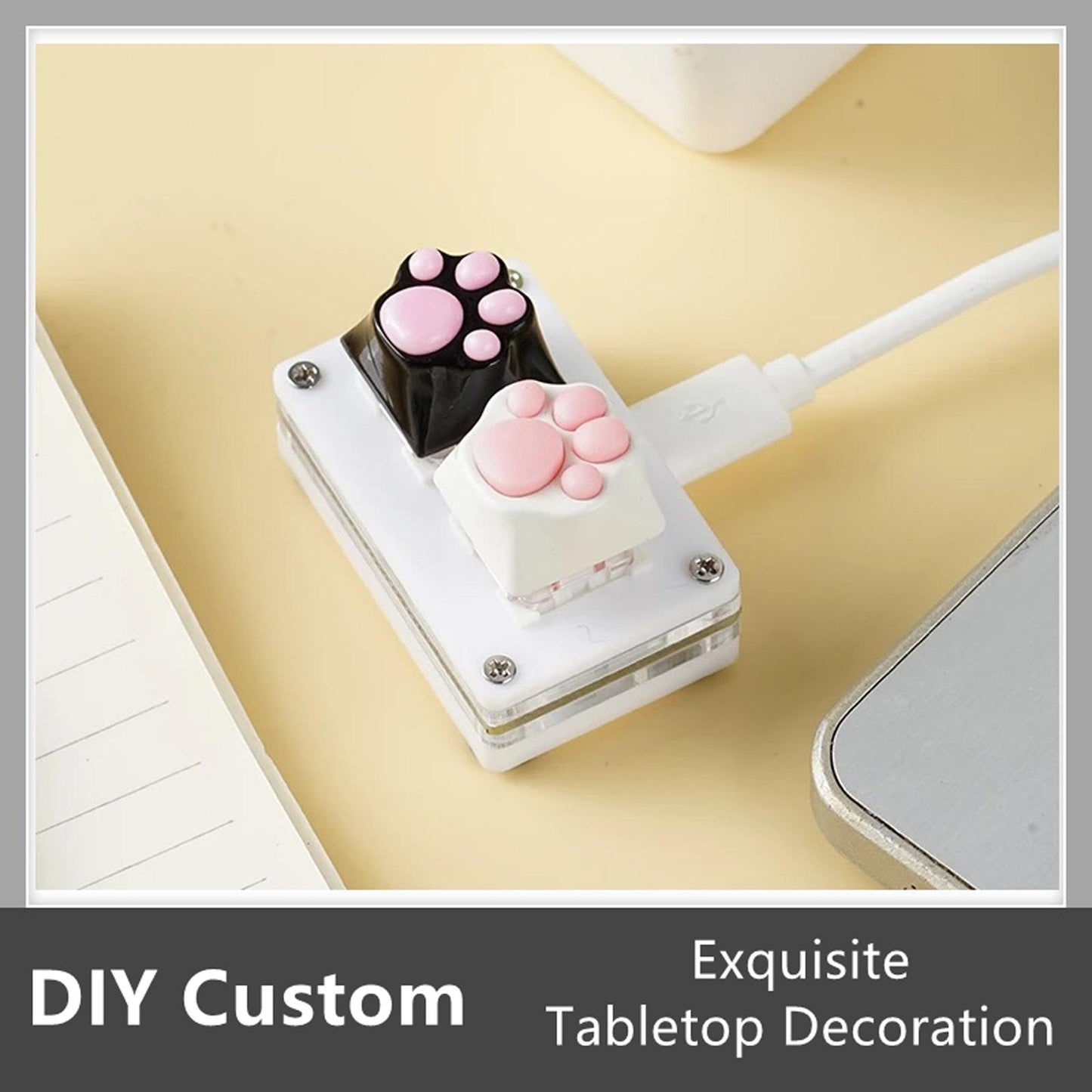 2-Key Mechanical Gaming Keypad Hot Swap Programming White Blue switch