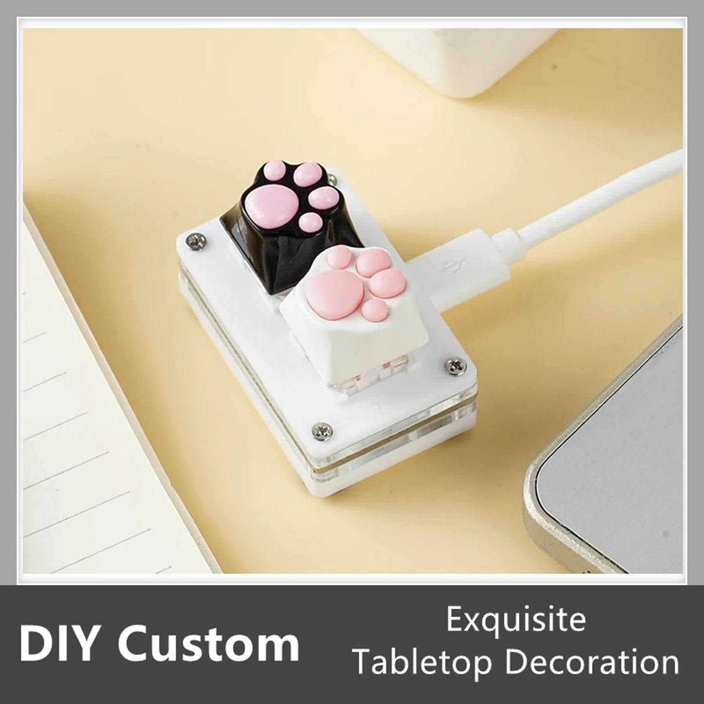 2-Key Mechanical Gaming Keypad Hot Swap Programming Black Red switch