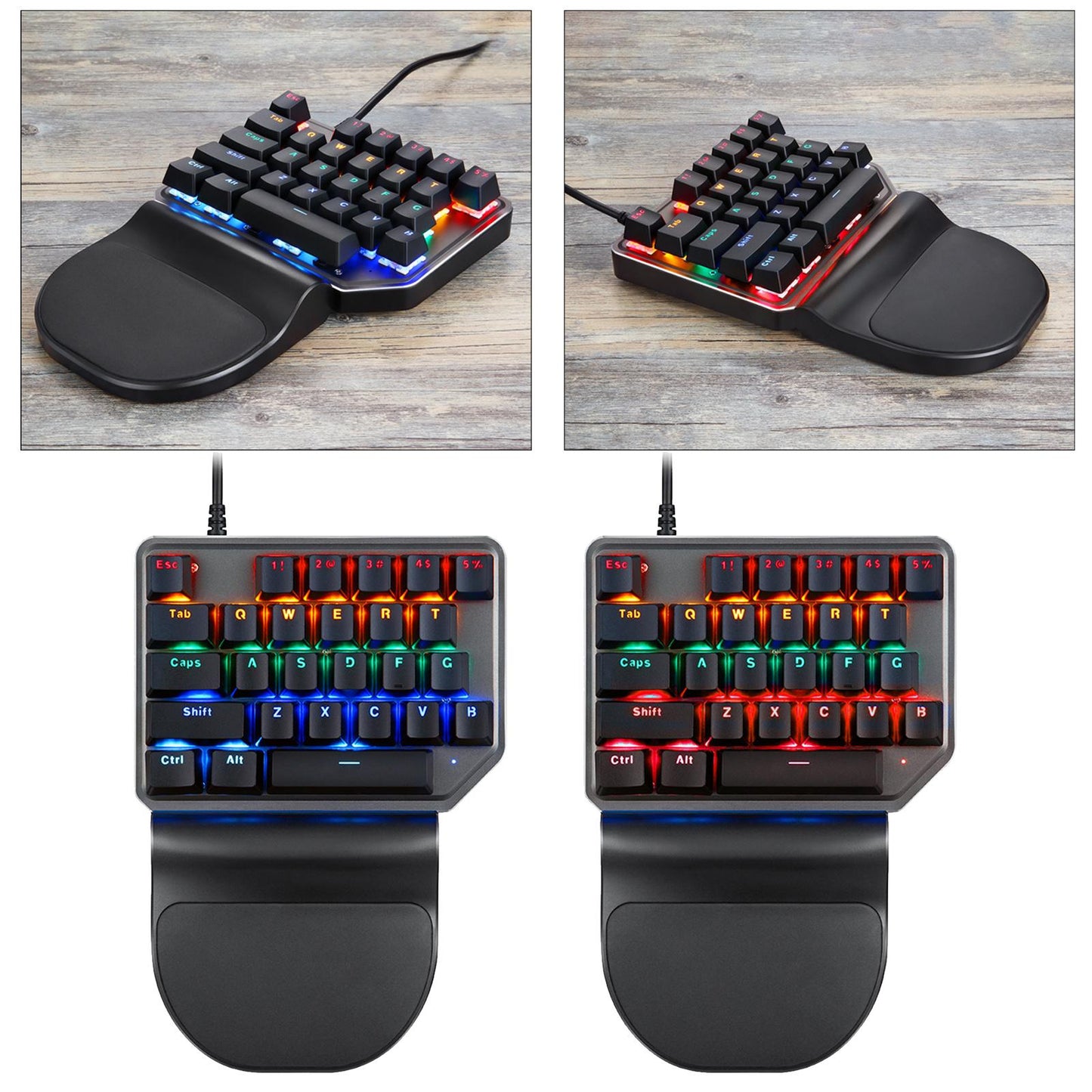 K27 One Handed USB Mechanical Gaming Keyboard 27 Keys for Laptop for Android Blue Switch