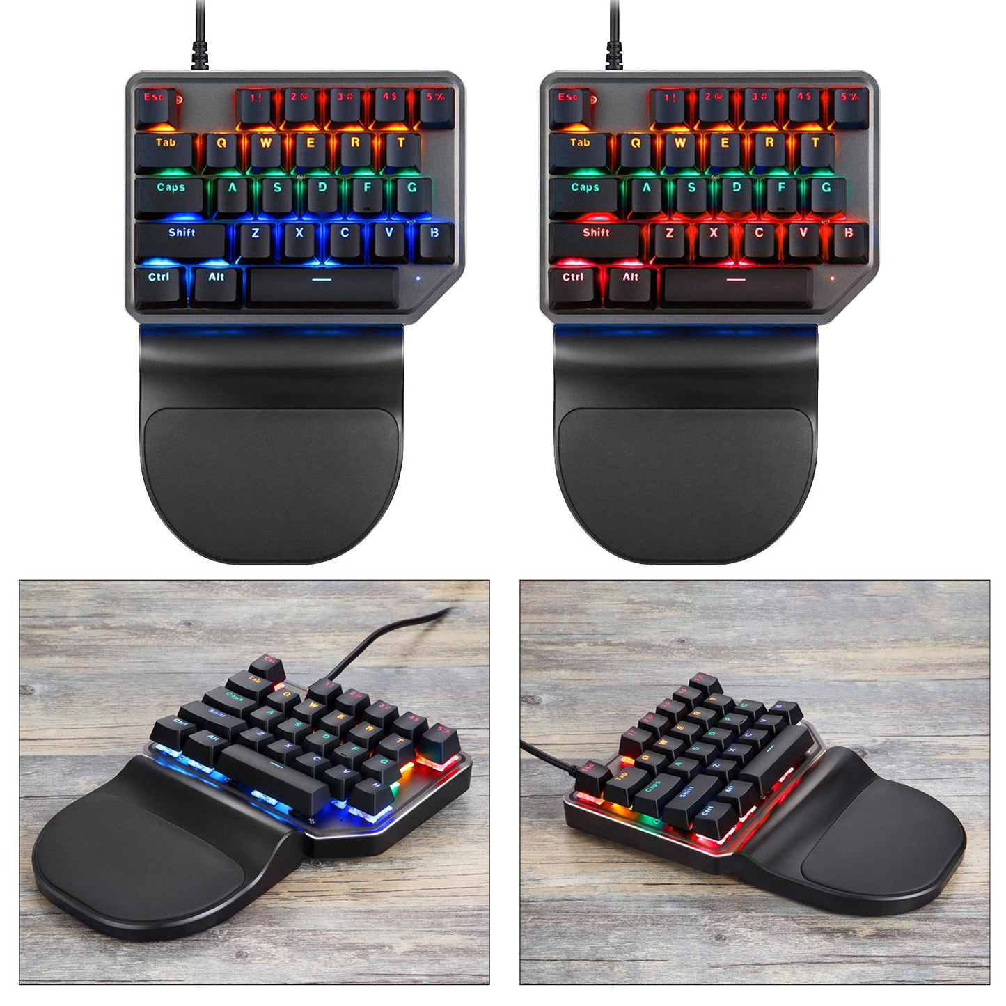 K27 One Handed USB Mechanical Gaming Keyboard 27 Keys for Laptop for Android Blue Switch