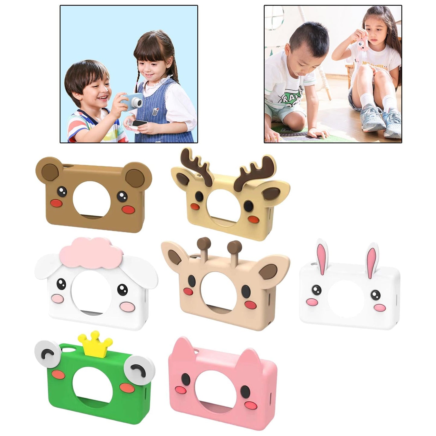 Cute Silicone Cover for Kids Camera for Outdoor Play for Kids 3-8 Years Old Pink Pig