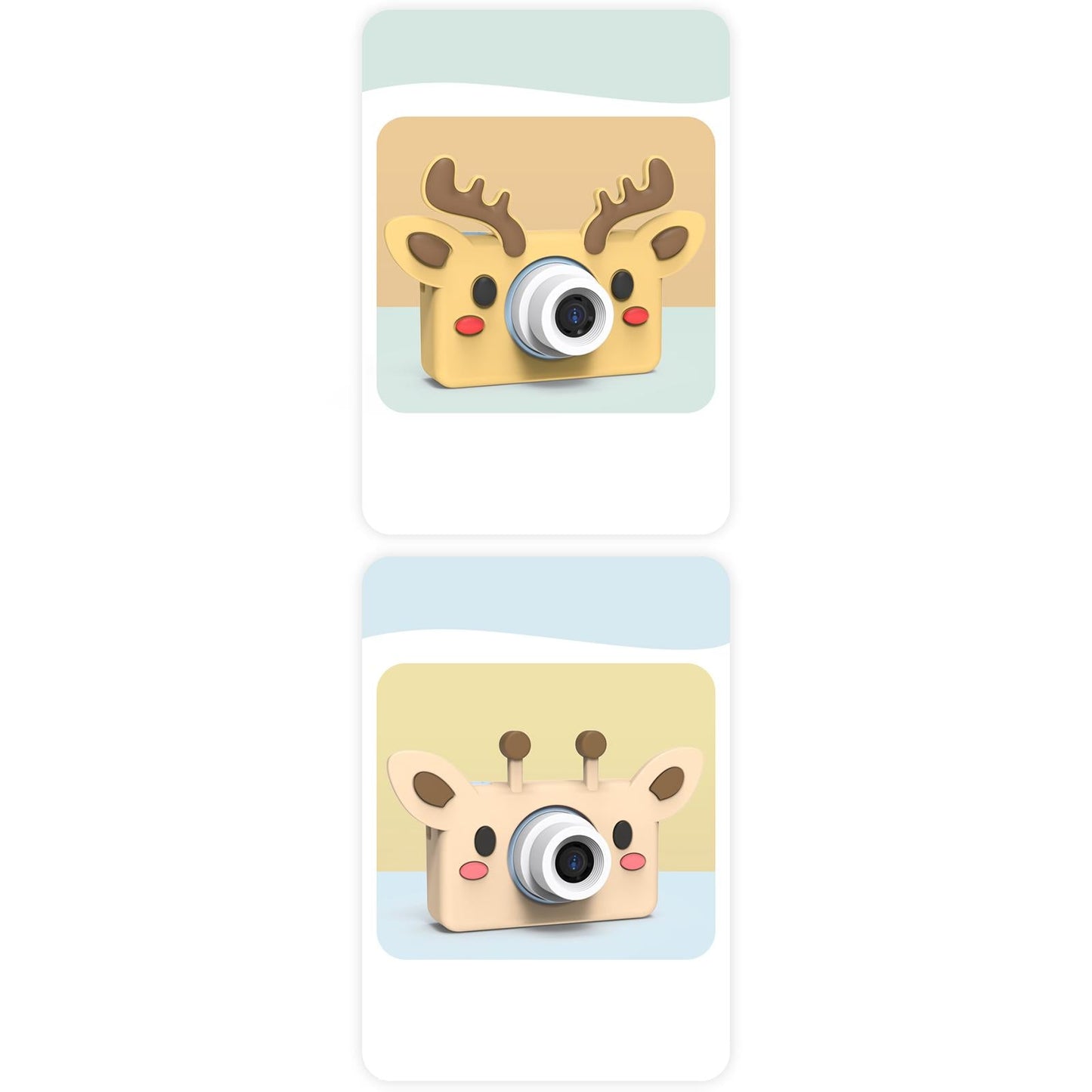 Cute Silicone Cover for Kids Camera for Outdoor Play for Kids 3-8 Years Old Light Brown Deer