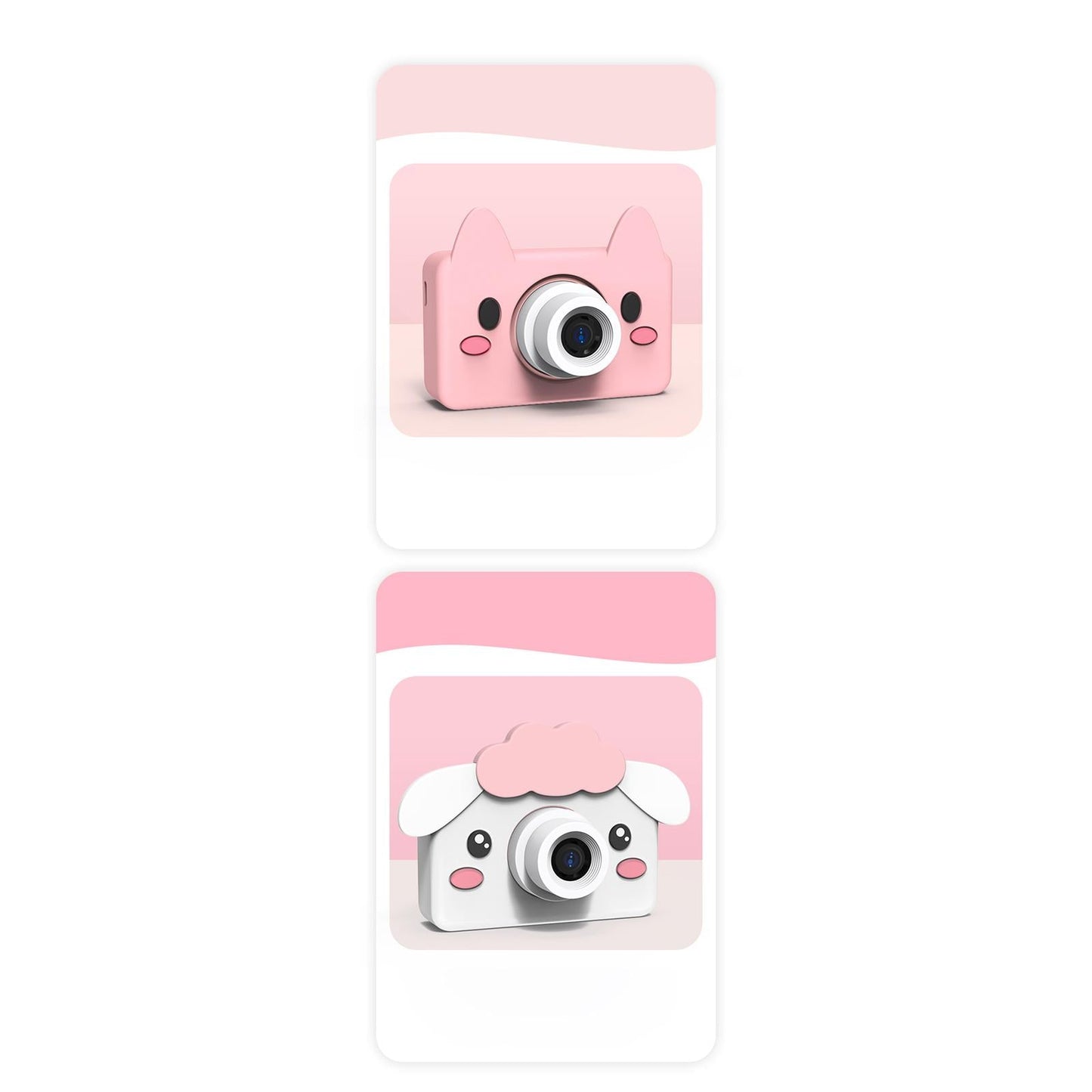 Cute Silicone Cover for Kids Camera for Outdoor Play for Kids 3-8 Years Old Light Pink Giraffe