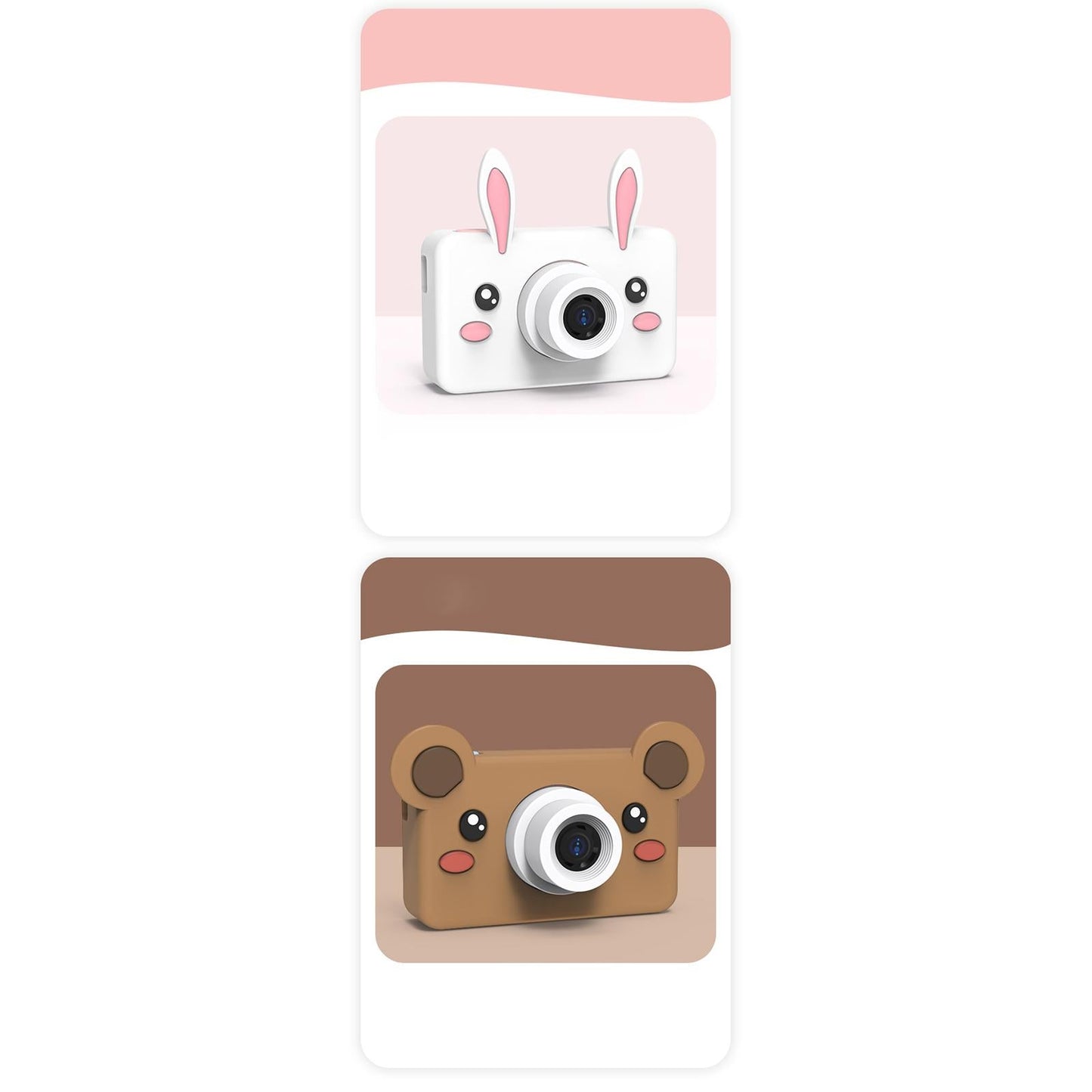 Cute Silicone Cover for Kids Camera for Outdoor Play for Kids 3-8 Years Old Light Pink Giraffe