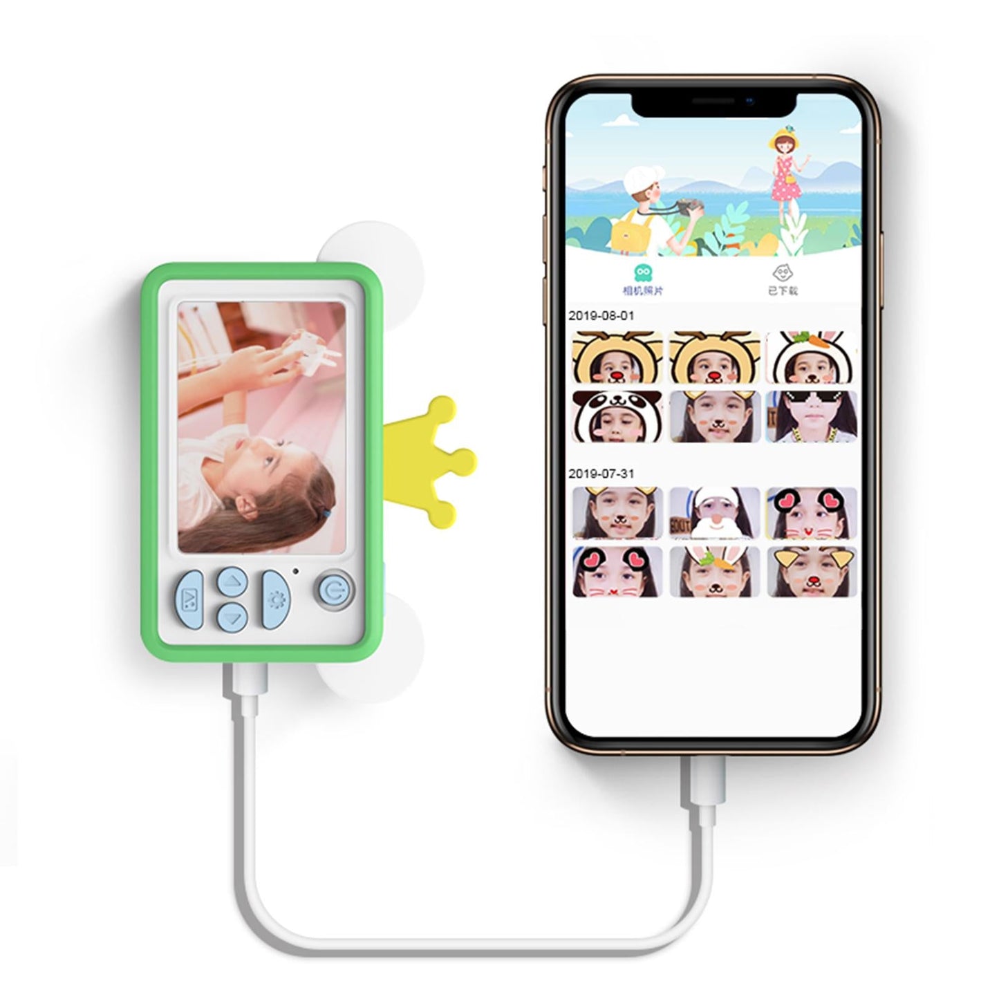 Cute Silicone Cover for Kids Camera for Outdoor Play for Kids 3-8 Years Old White Rabbit