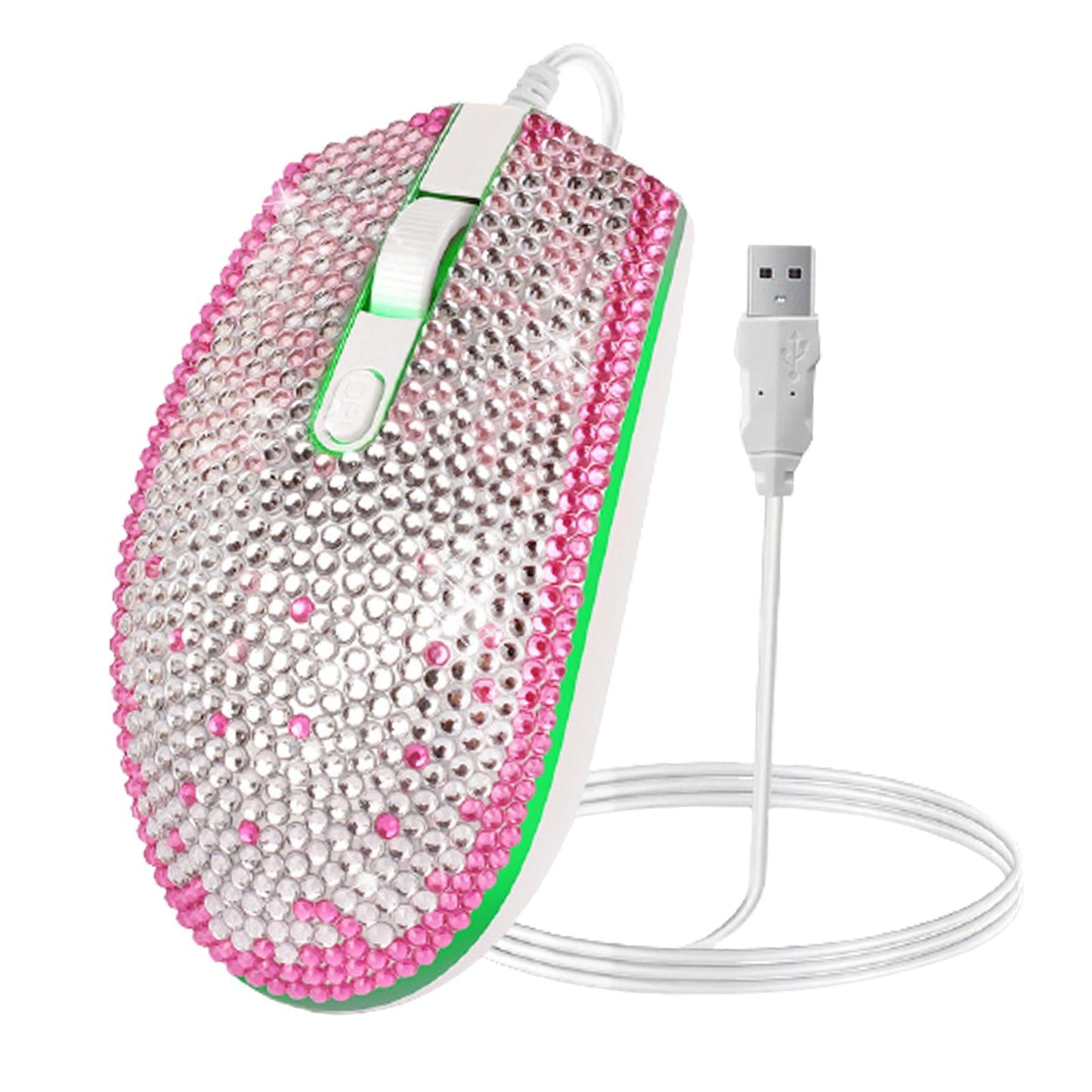 Wired USB Gaming Mouse 1600DPI LED Light Ergonomic for PC Desktop Gamer Pink