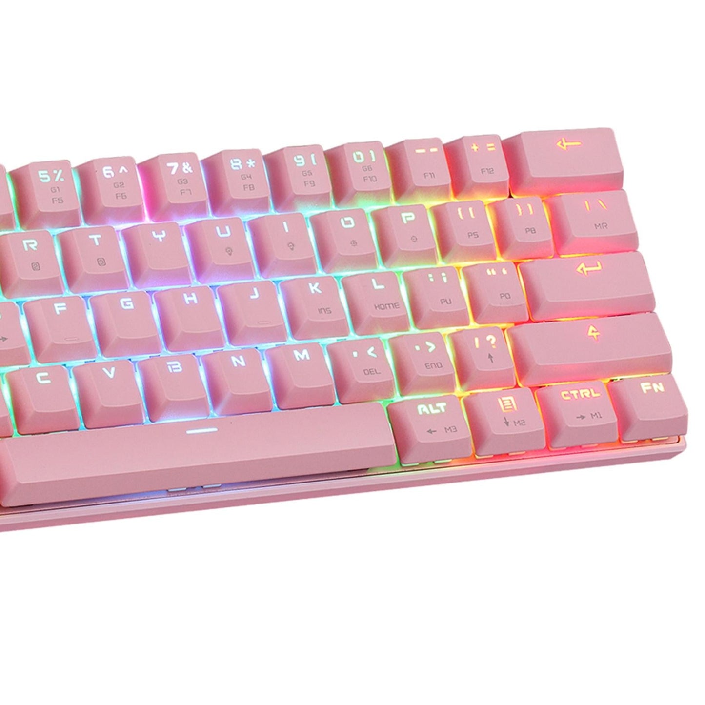 Mechanical Keyboard 61 Key ABS Plasic Classic Durable for Laptop Computer Pink Green Shaft
