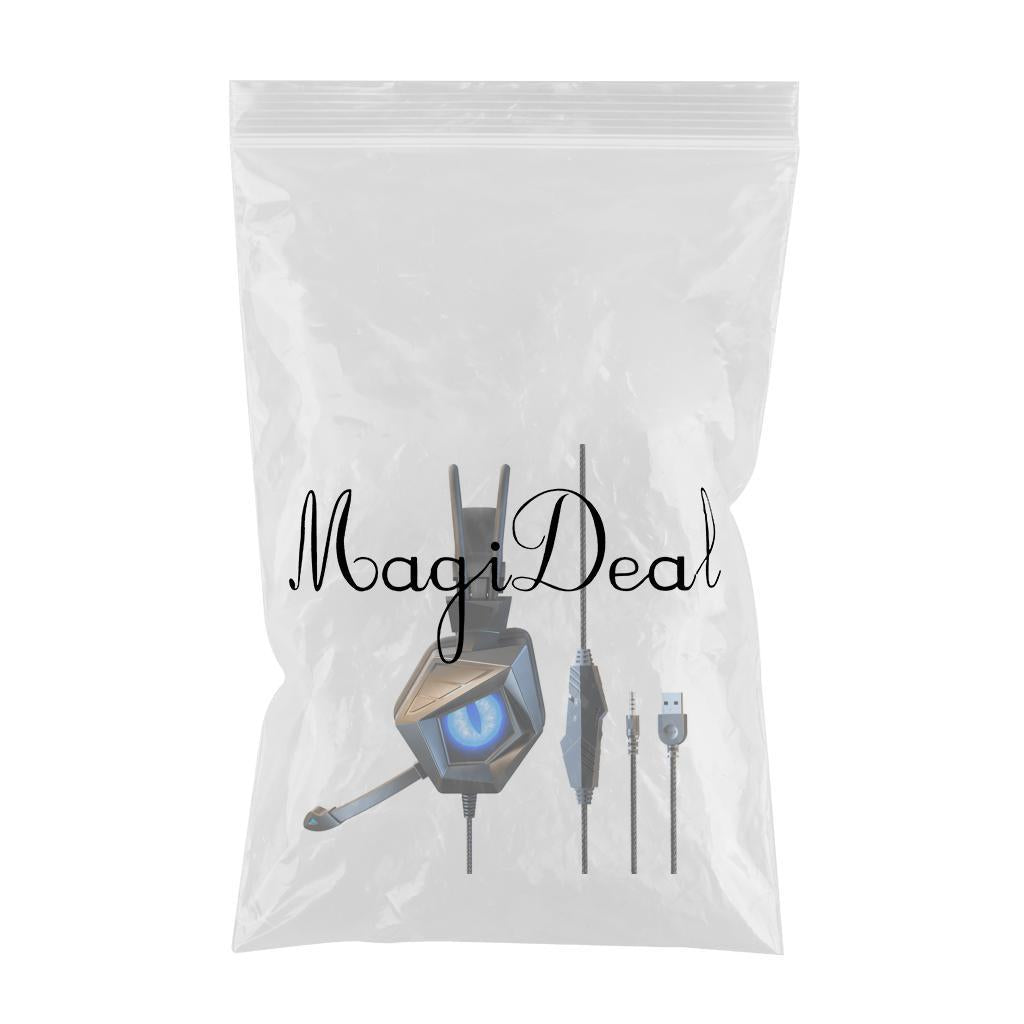 Wired Gaming Headset Breathing Lamp 3.5mm for E-Sports Laptops Blue Lamp