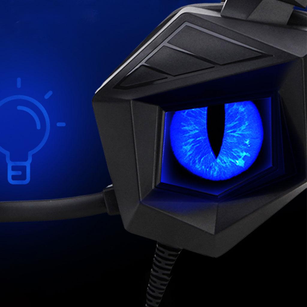 Wired Gaming Headset Breathing Lamp 3.5mm for E-Sports Laptops Blue Lamp