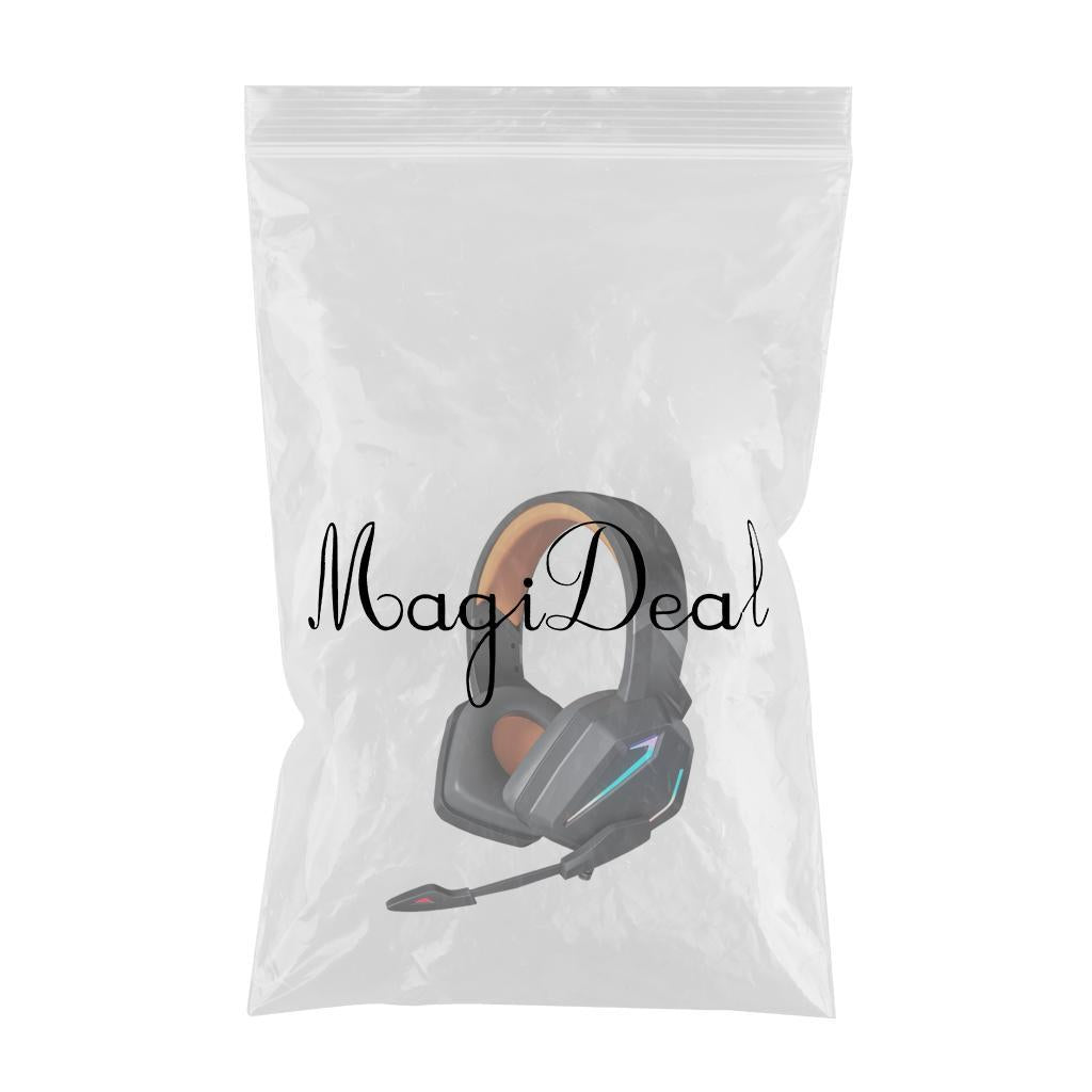 Wired Headset 3.5mm Surround Sound Adjustable for Game Teaching Black Orange