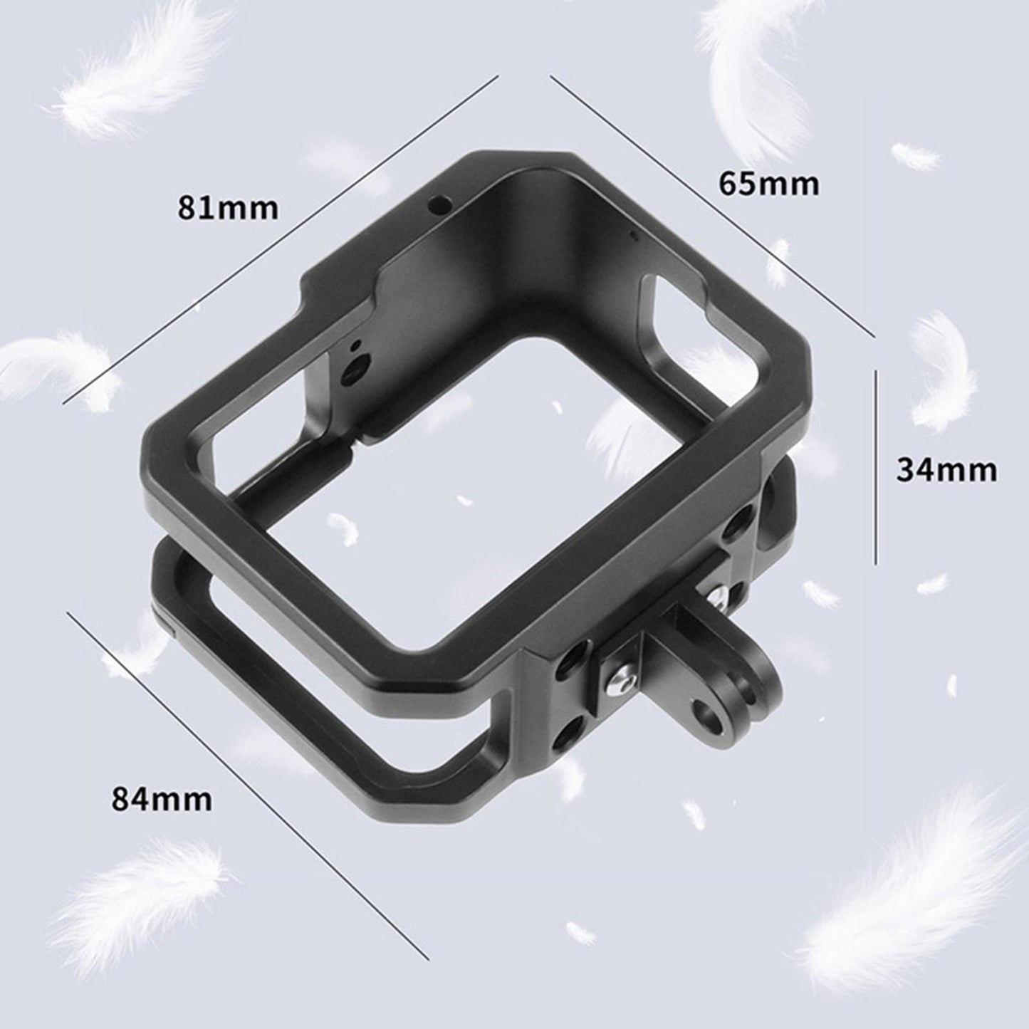 Camera Cage with Adapter Ring UV Lens Double Cold Shoe for Go Pro Hero9 10