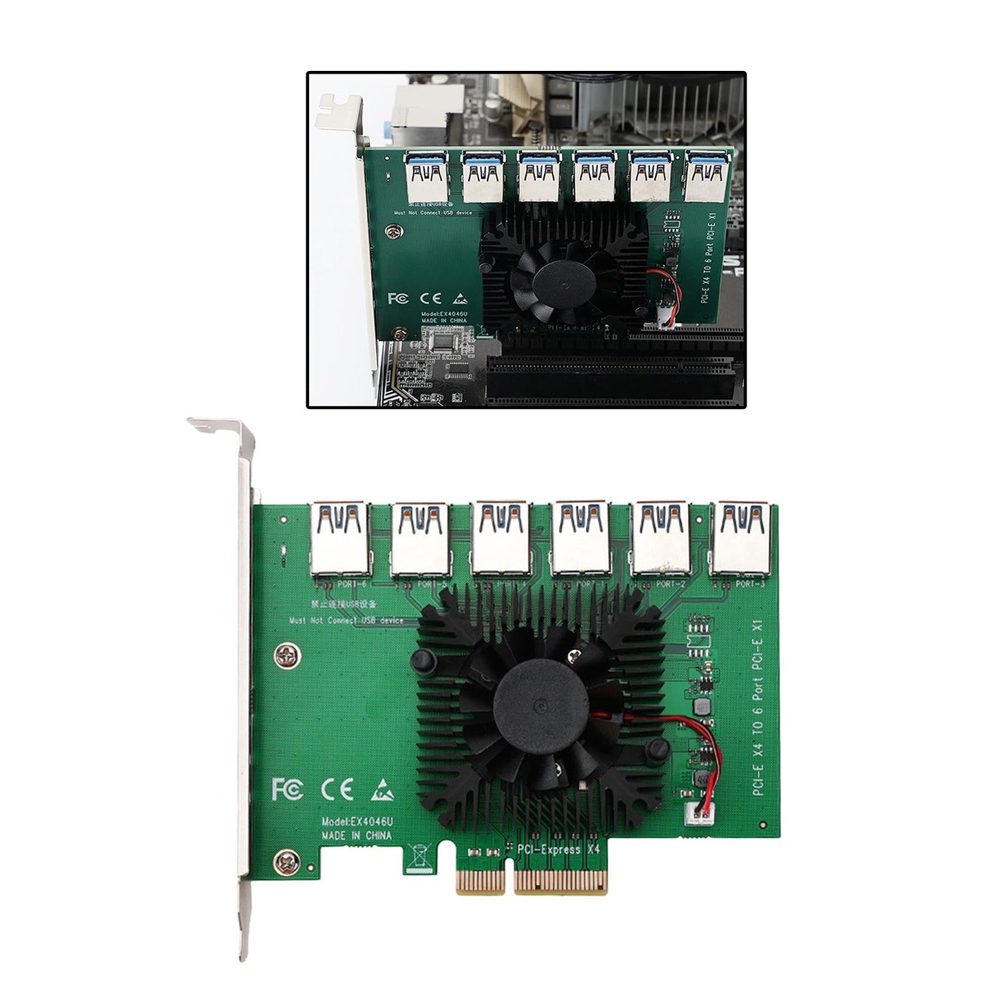 PCIe 1 to 6 Pci-E Expansion Card Pci-E Hub Controller for Win8.1 Win10